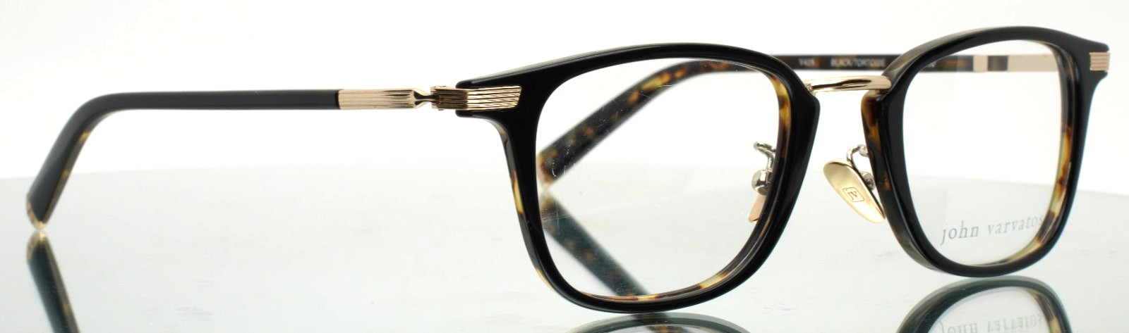 JOHN VARVATOS V405 Black Tortoise Mens Square Full Rim Eyeglasses 48-23-150
