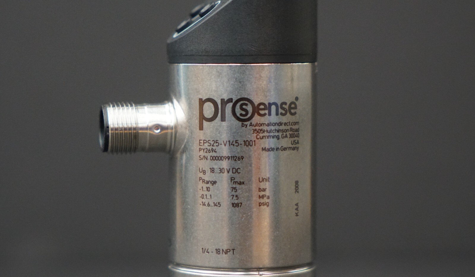 ProSense EPS25-V145-1001 Digital Pressure Sensor 18-30 VDC