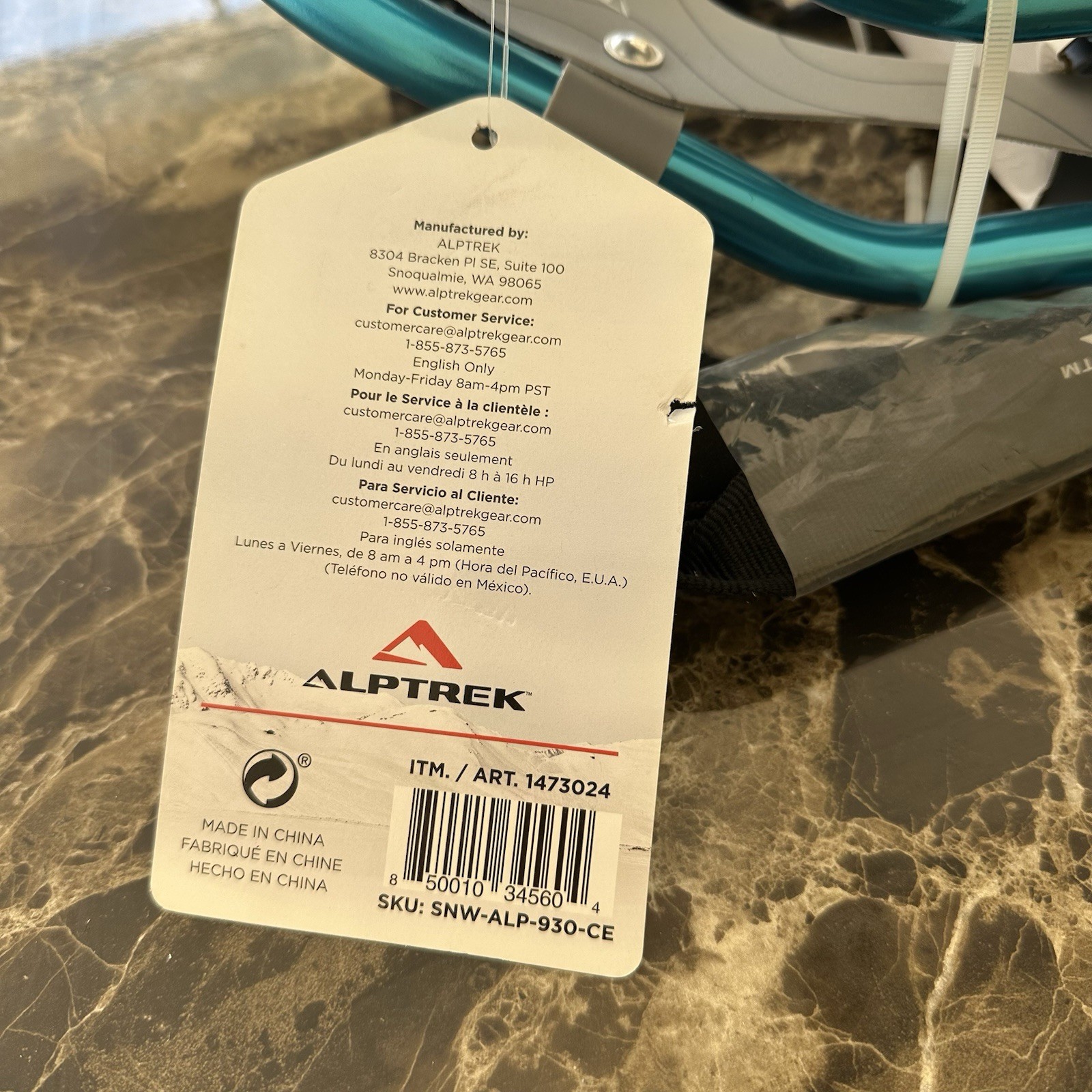 Alptrek 930 HD Snowshoes Kit – 7075 Aluminum Frame, Poles & Carry Bag