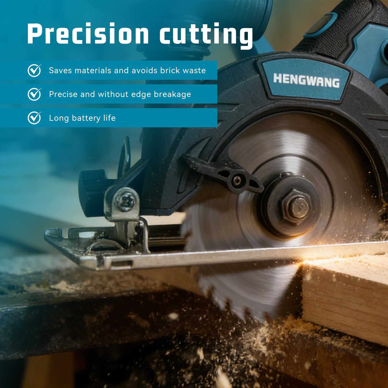 21V 6-1/2 inch Cordless Circular Saw with Two Batteries Two saw blades brand new