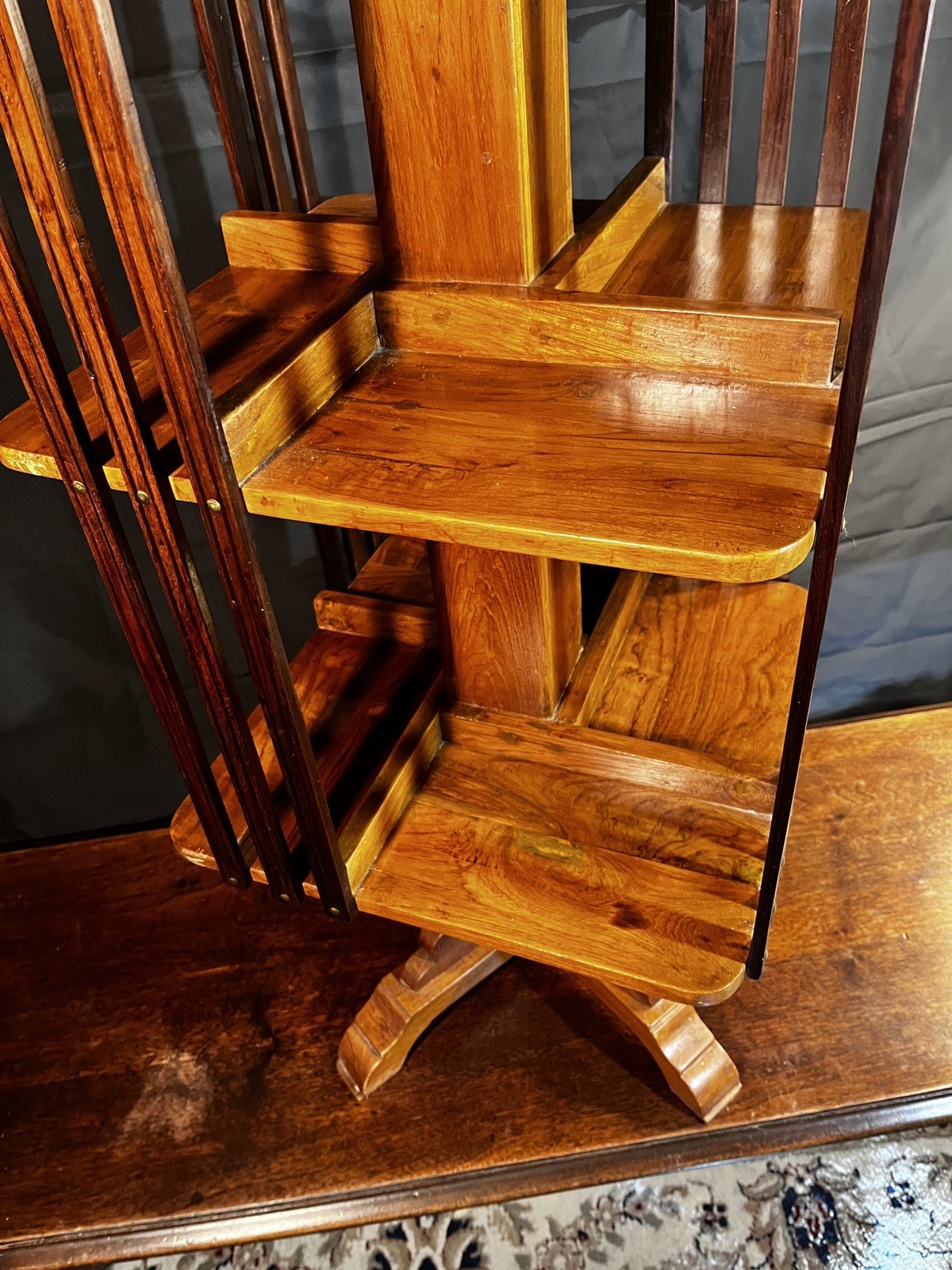 Antique Early 20th Century American Hard Maple Open Spindle Bookcase (1890-1920)