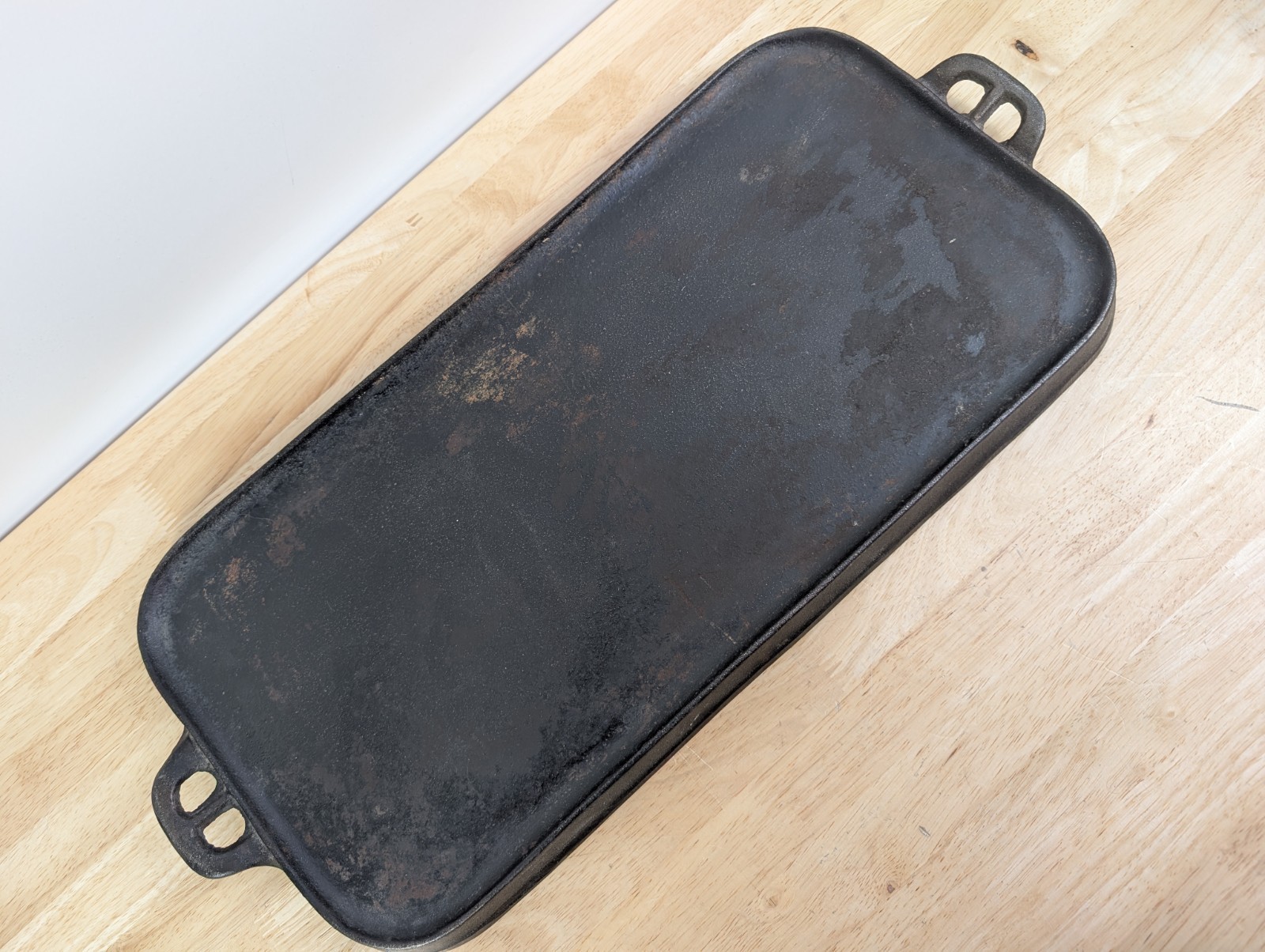 Vintage Cast Iron Long Griddle - No. 6 - Flat Griddle - 23in x 10in - Heavy