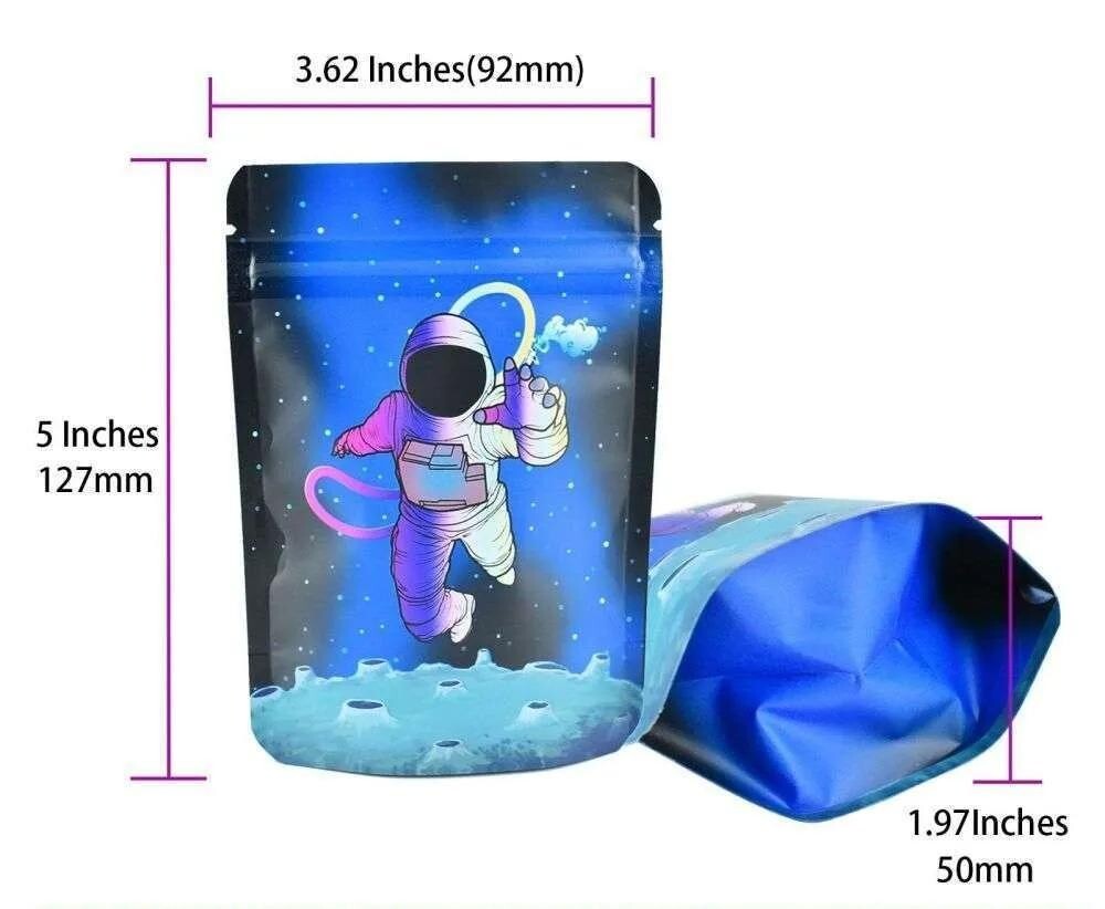 100PCs Resealable Mylar Foil Bags Zipper Seal Food Storage Bags Pouch