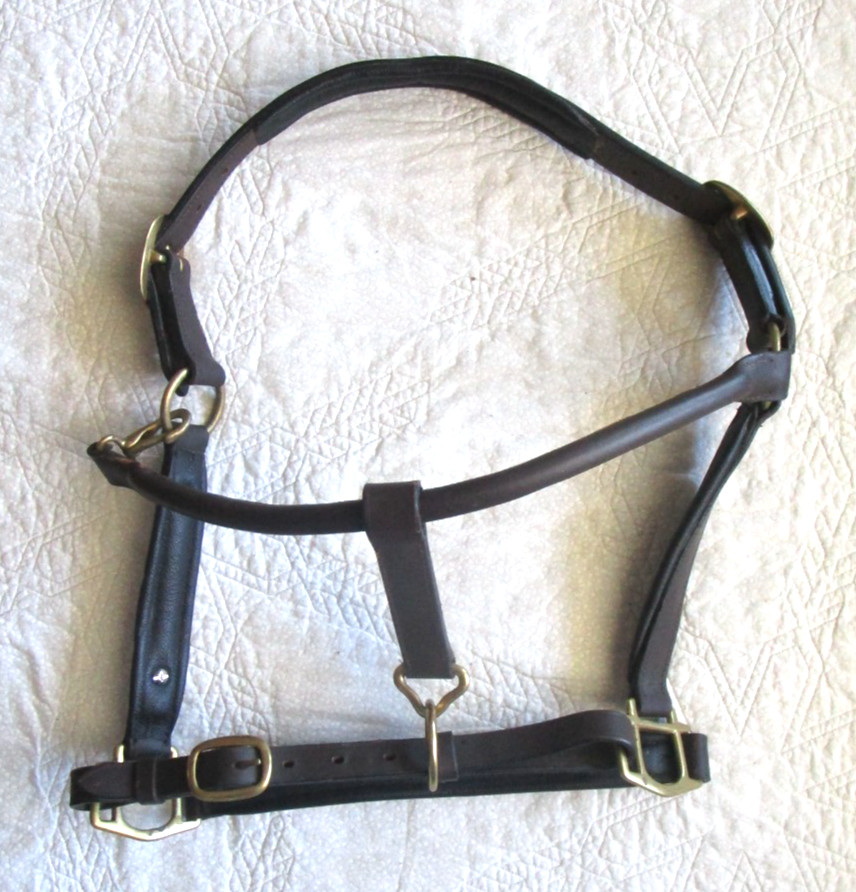 BROWN SMARTPAK PADDED LEATHER FULL SIZE HORSE HALTER