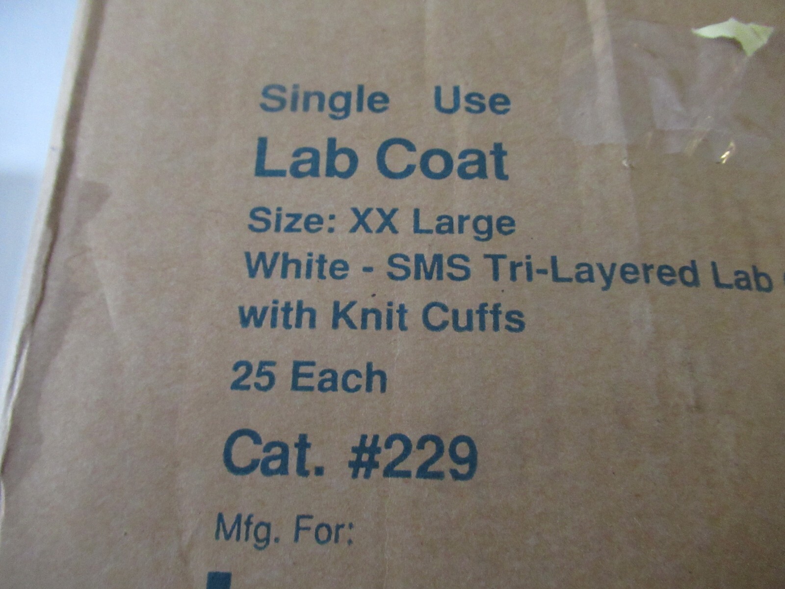 Busse Single use Lab Coat Case of 25 Size XXL Cat.# 229