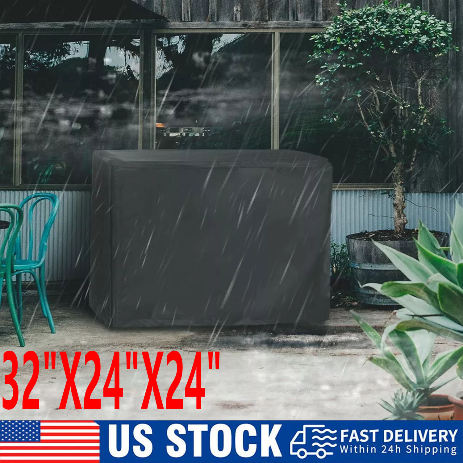 Universal Generator Cover 600D Waterproof For 3000-5000watt (32" X 24" X 24")
