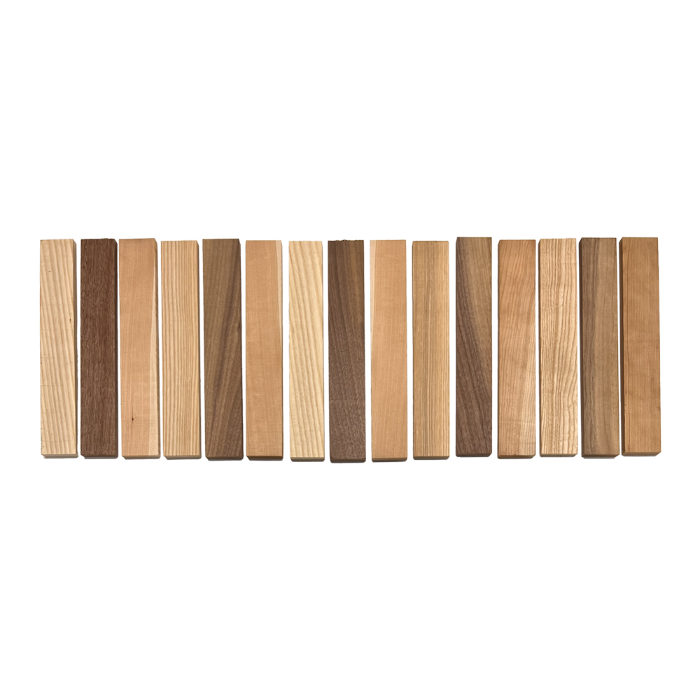 Pack of 15, Variety Species Thin Dimenisonal Lumber Boards(Ash, Cherry, Walnut)