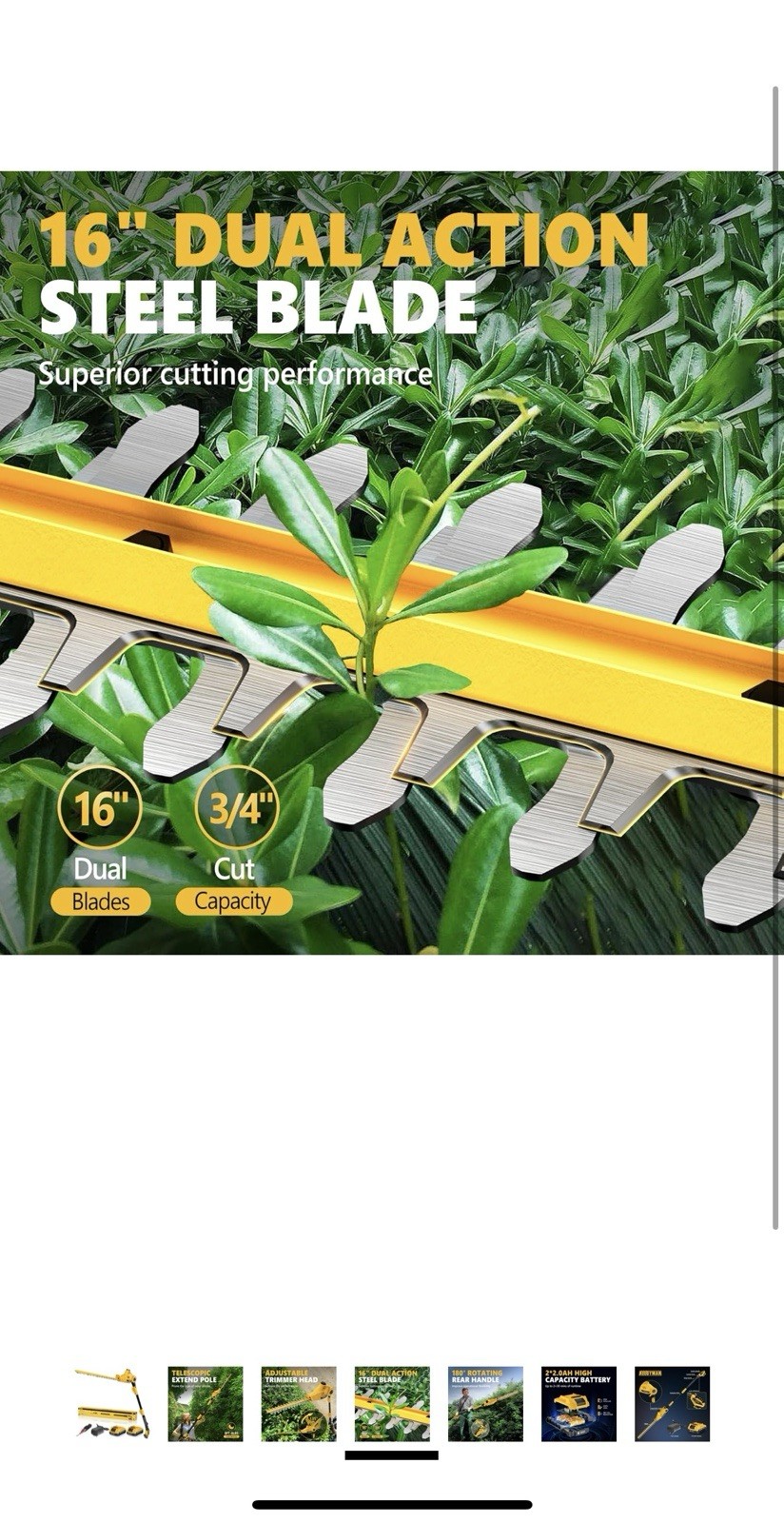 20V MAX Pole Hedge Trimmer,Telescoping Pole Hedge Trimmer,with 2 Packs 2.0Ah ...