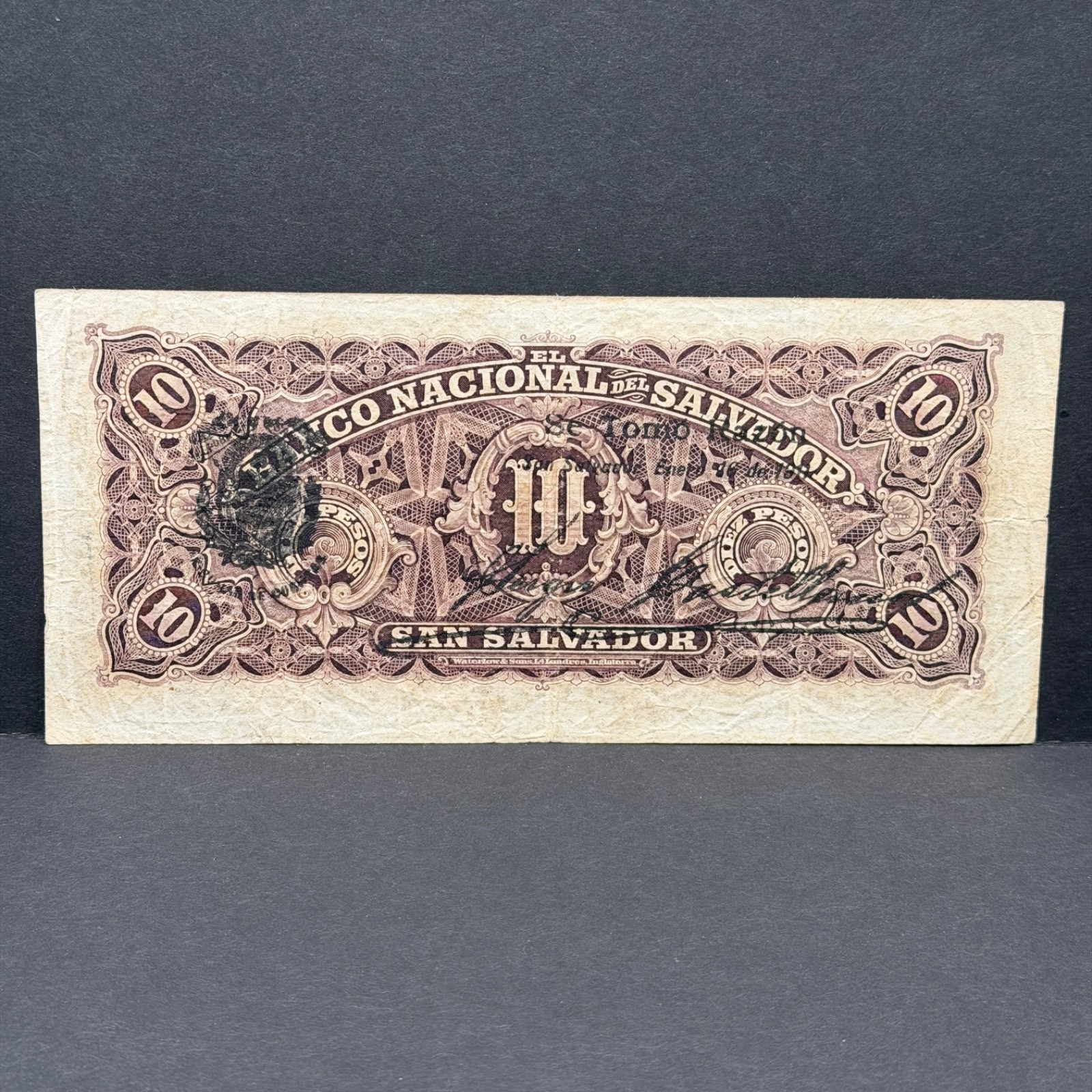 El Salvador - 10 Pesos - Banco Nacional del Salvador - 13 Enero 1911