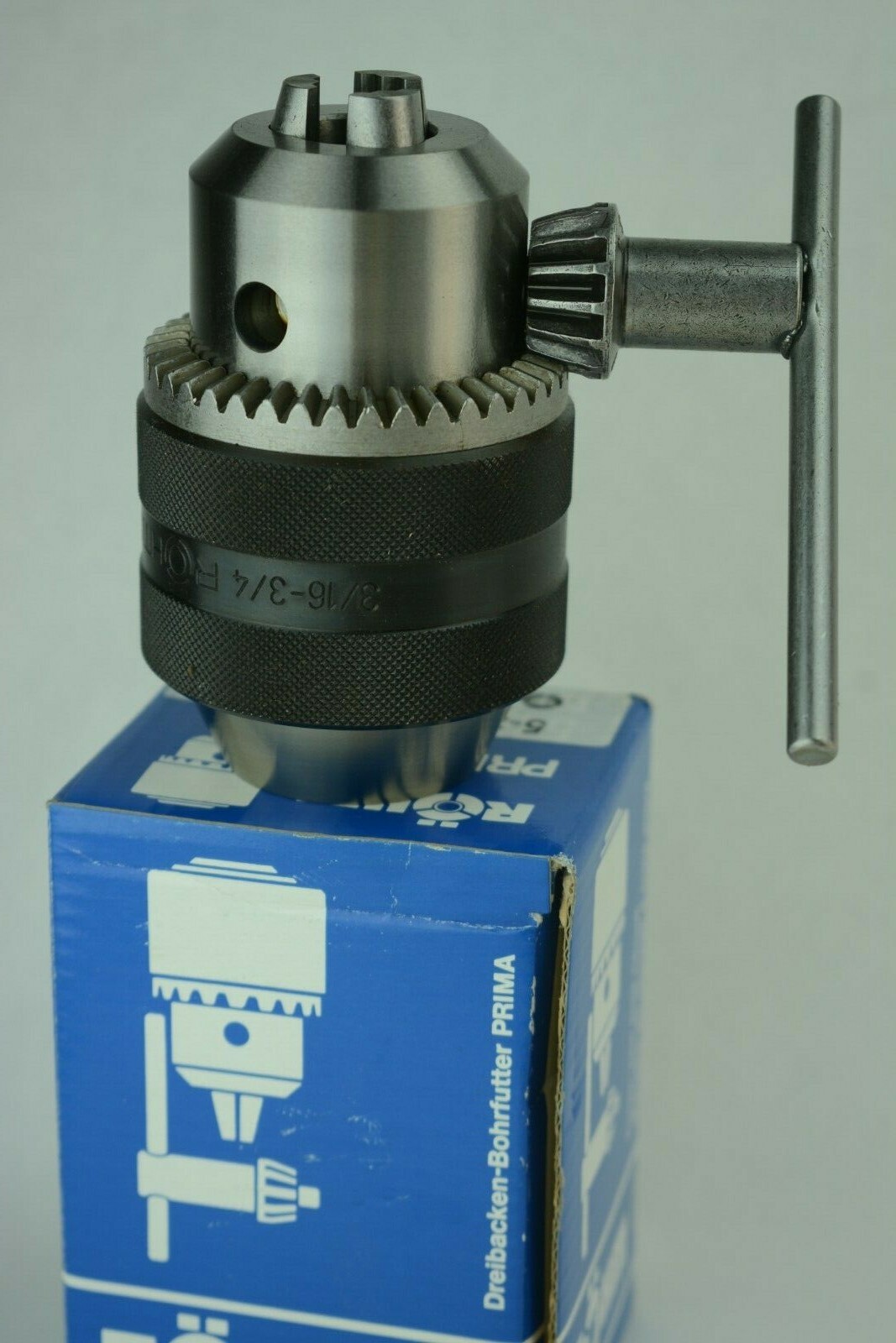 Rohm Germany Quality Precision Drill Chuck & Key 3/16"-3/4" 4JT #4 Jacobs Taper