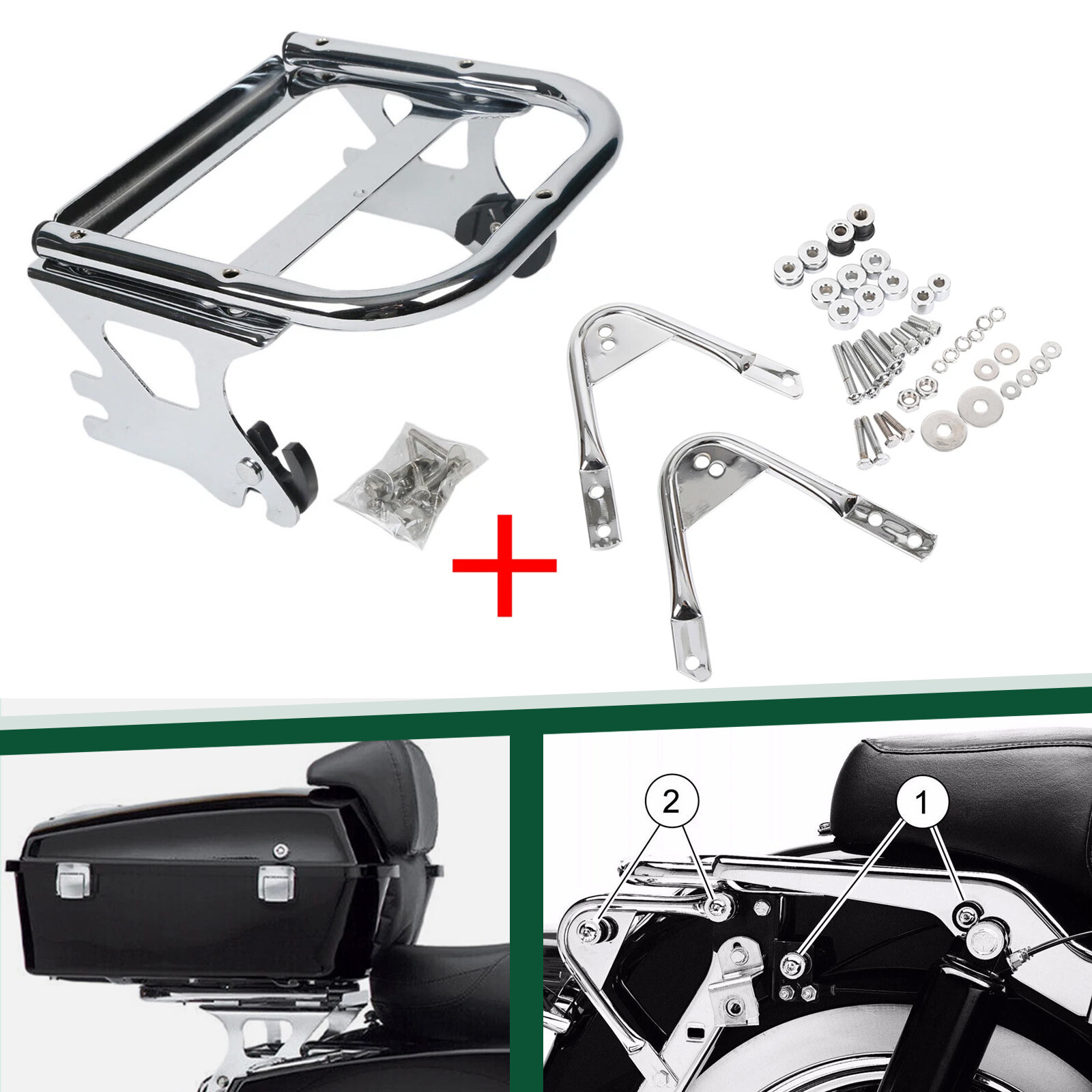 Quick Detach Luggage Trunk Mount Docking Hardware Kits For Harley Touring 97-08