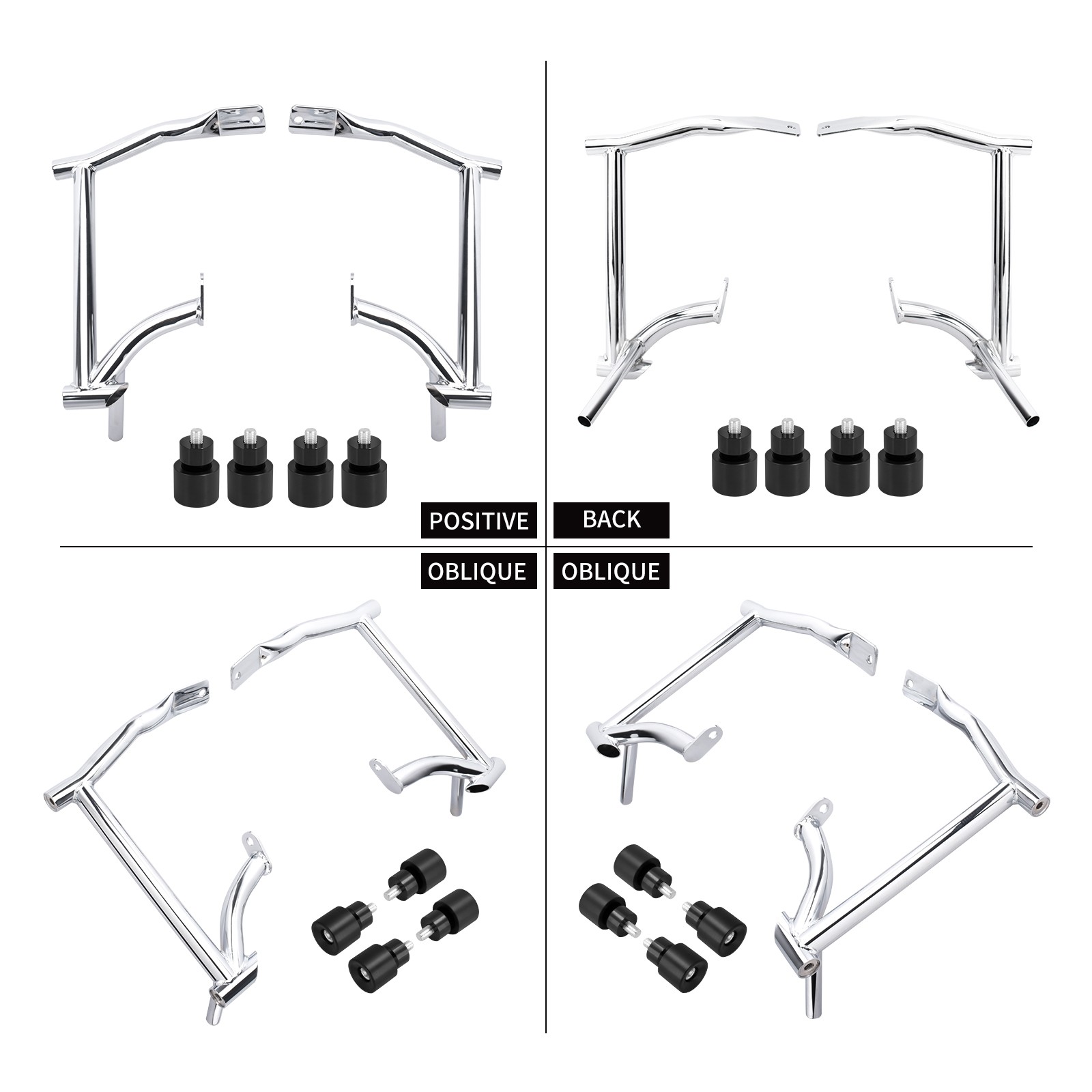 Chrome Crash Bar Rails Saddlebag Guard Protector For Harley Touring FLHX 09-25