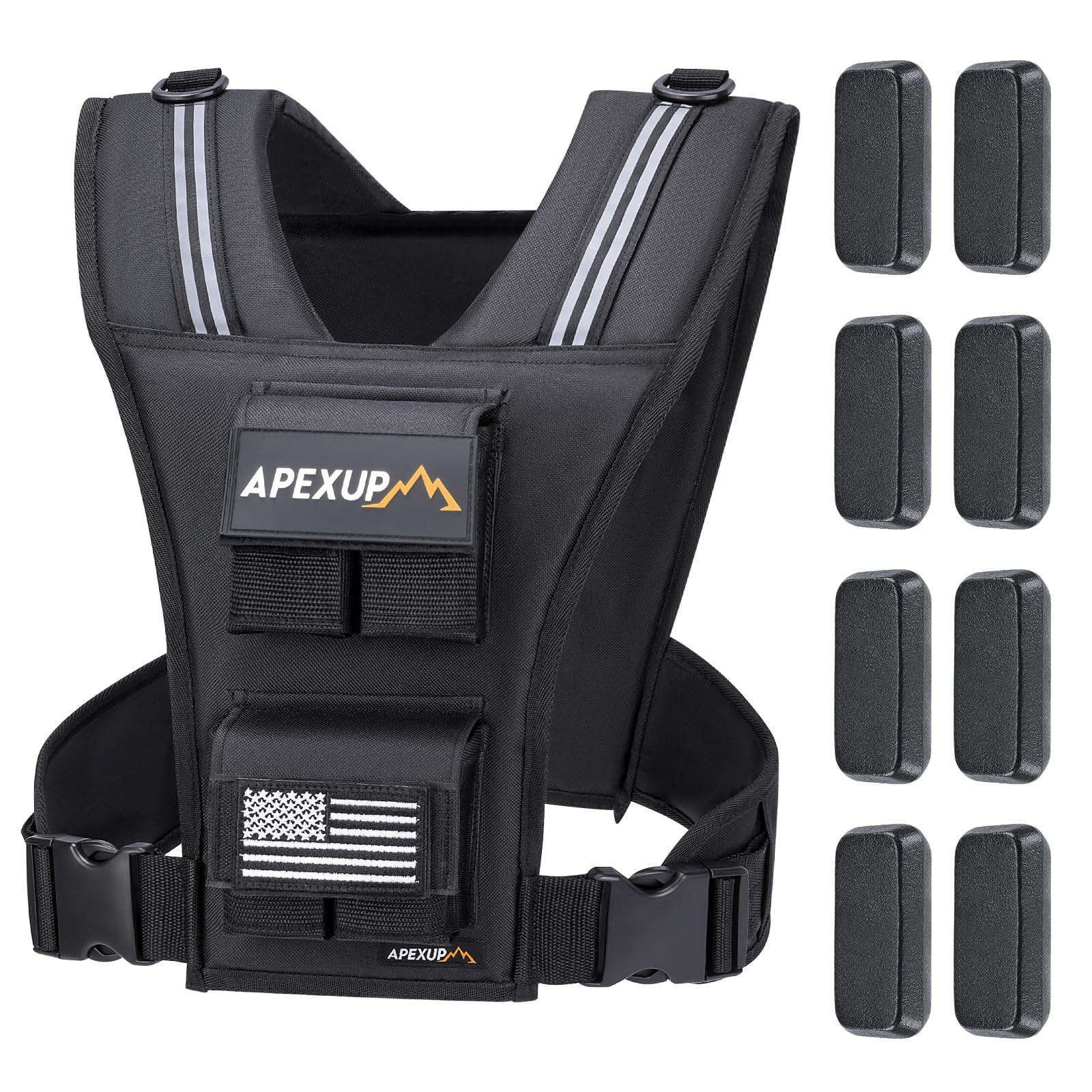 APEXUP Adjustable Weighted Vest Men 20lbs/30lbs/40lbs Weights with Reflective...