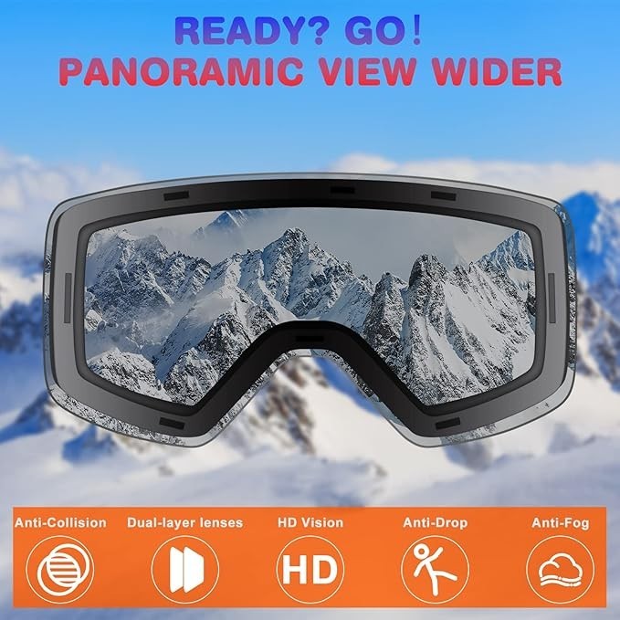 OTG Ski Goggles - Snowboard Goggles Over Glasses for Men, Women & Youth