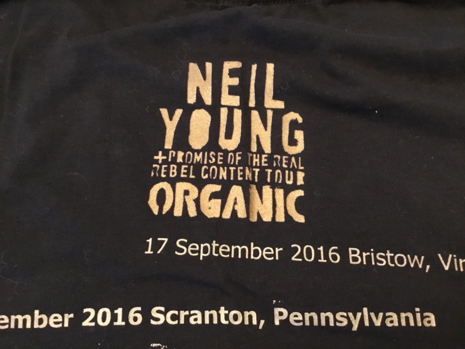 Neil Young Promise Of Real Tour Shirt 2016 L Large Telluride Shoreline XL poster