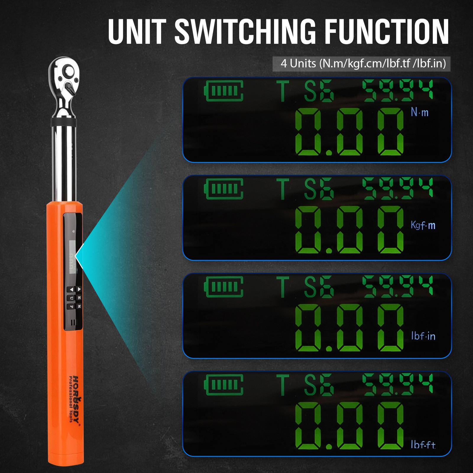 1/2"/3/8'' Digital Torque Wrench Set 25~250Ft-Lb/17-340N.m&4.4~44.3Ft-Lb/3-60N.m