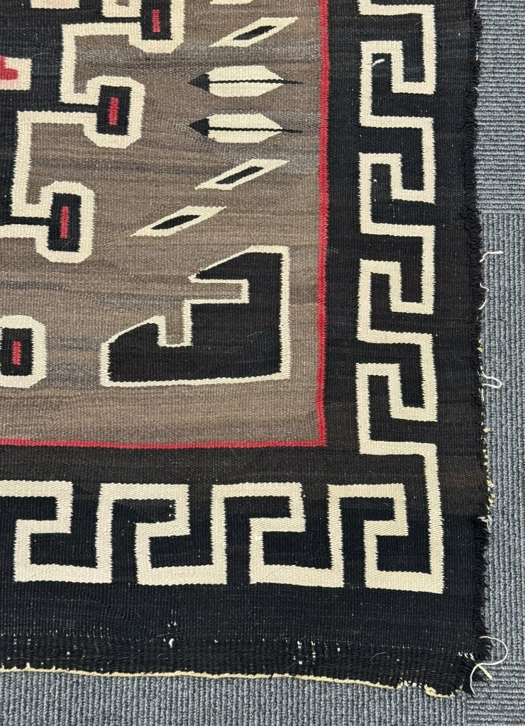 Navajo Crystal Rug ca. 1920 Size 74" L x 47" W Hand Woven Ranch Rug