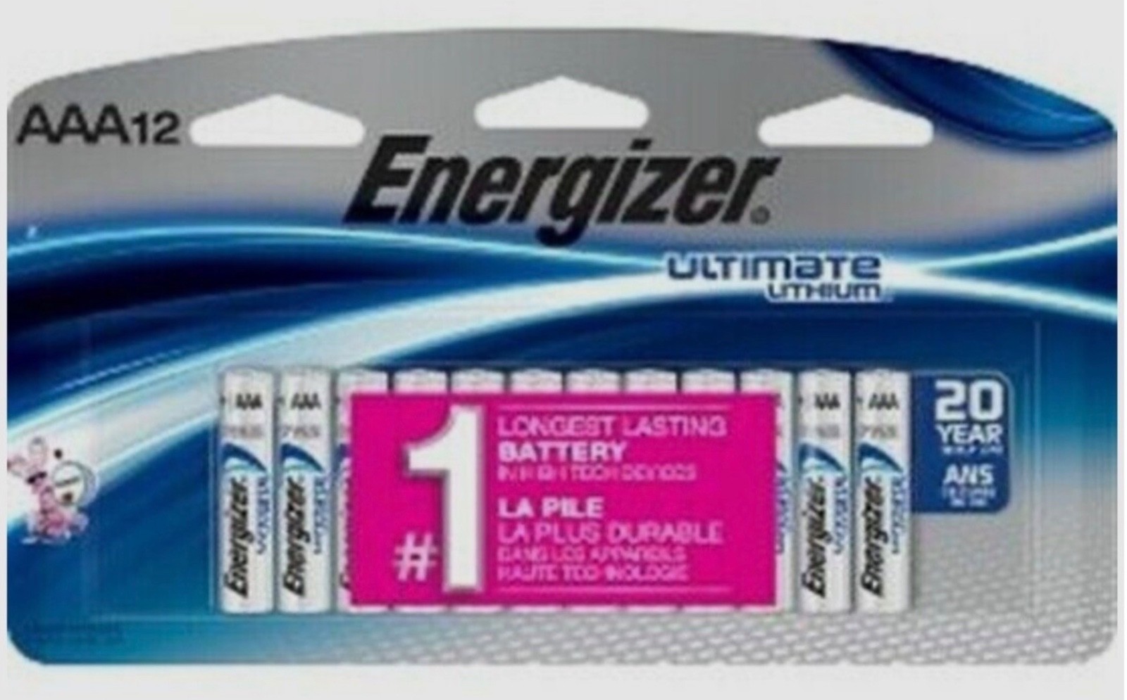 Energizer AAA Batteries, Ultimate Lithium Triple A Battery, 12 Count-Brand New!