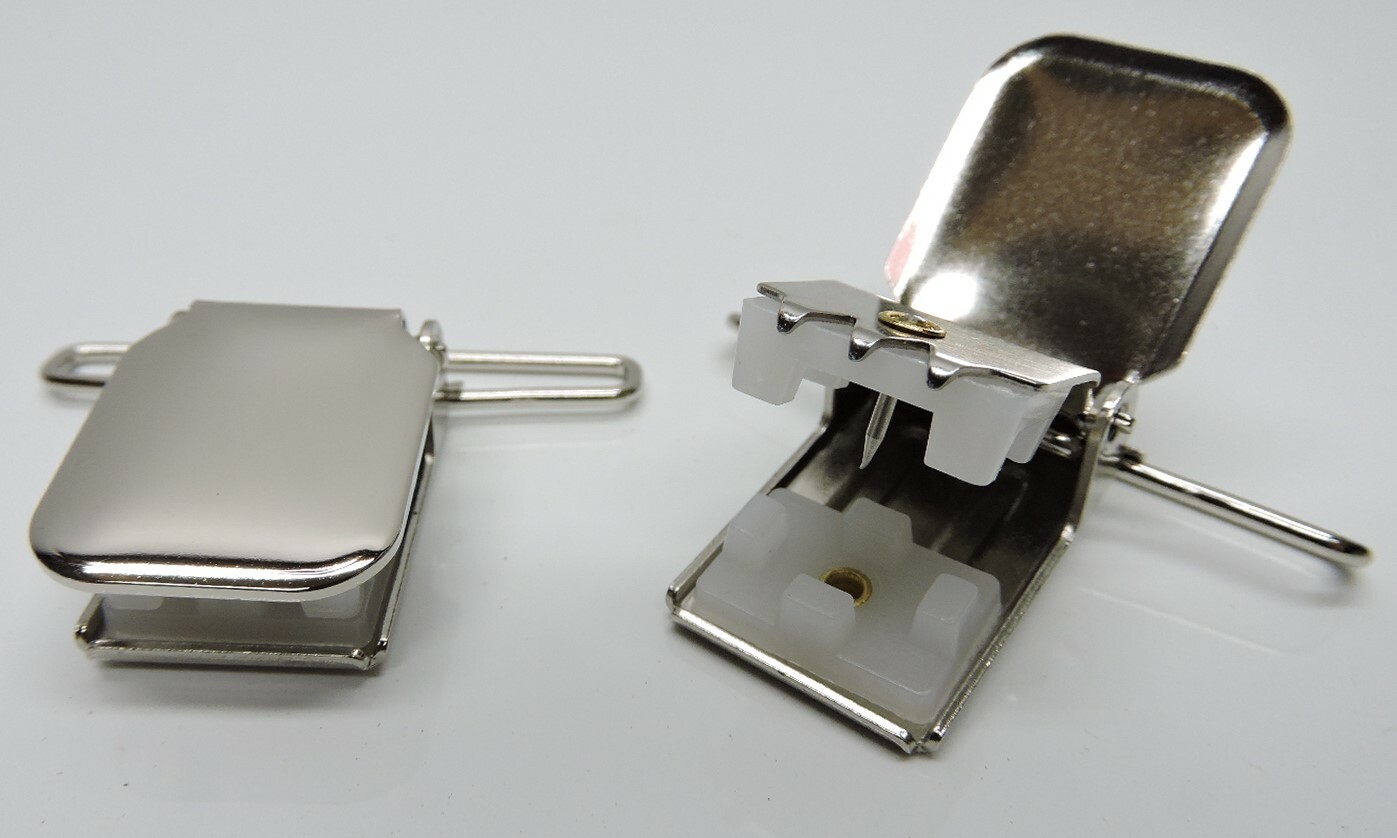 (20) Hold-Up Suspenders Heavy Duty JUMBO Nickel Plated Metal No-Slip Clips