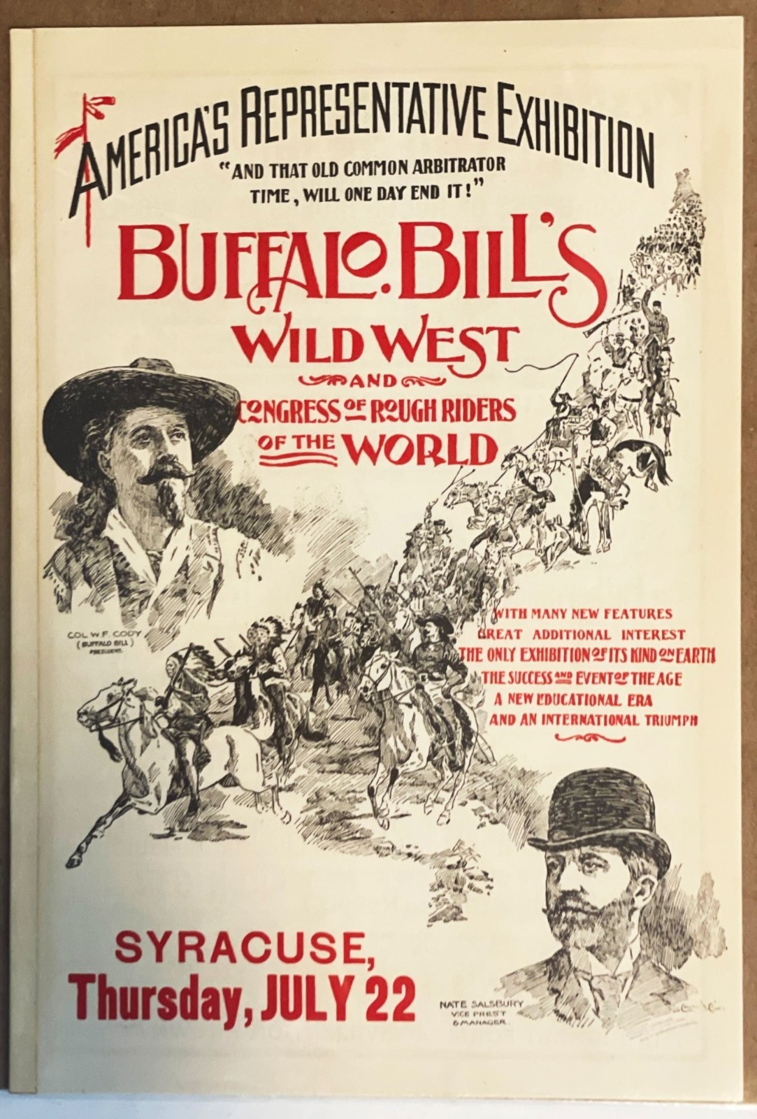 1899 Buffalo Bill's Wild West And Congress of Rough Riders Circus Program (Read