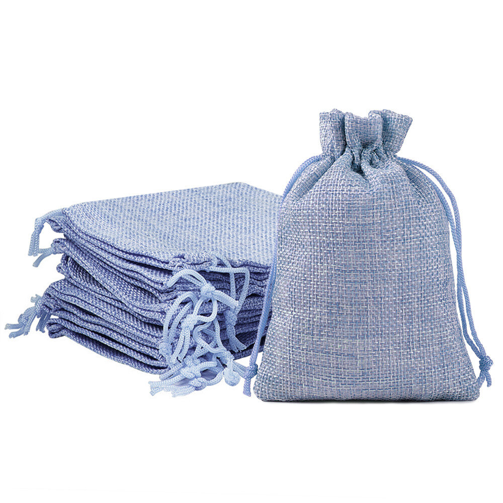 100 200 Wedding Favor Bags Hessian Burlap Jute Gift Bag Jewelry Drawstring Pouch