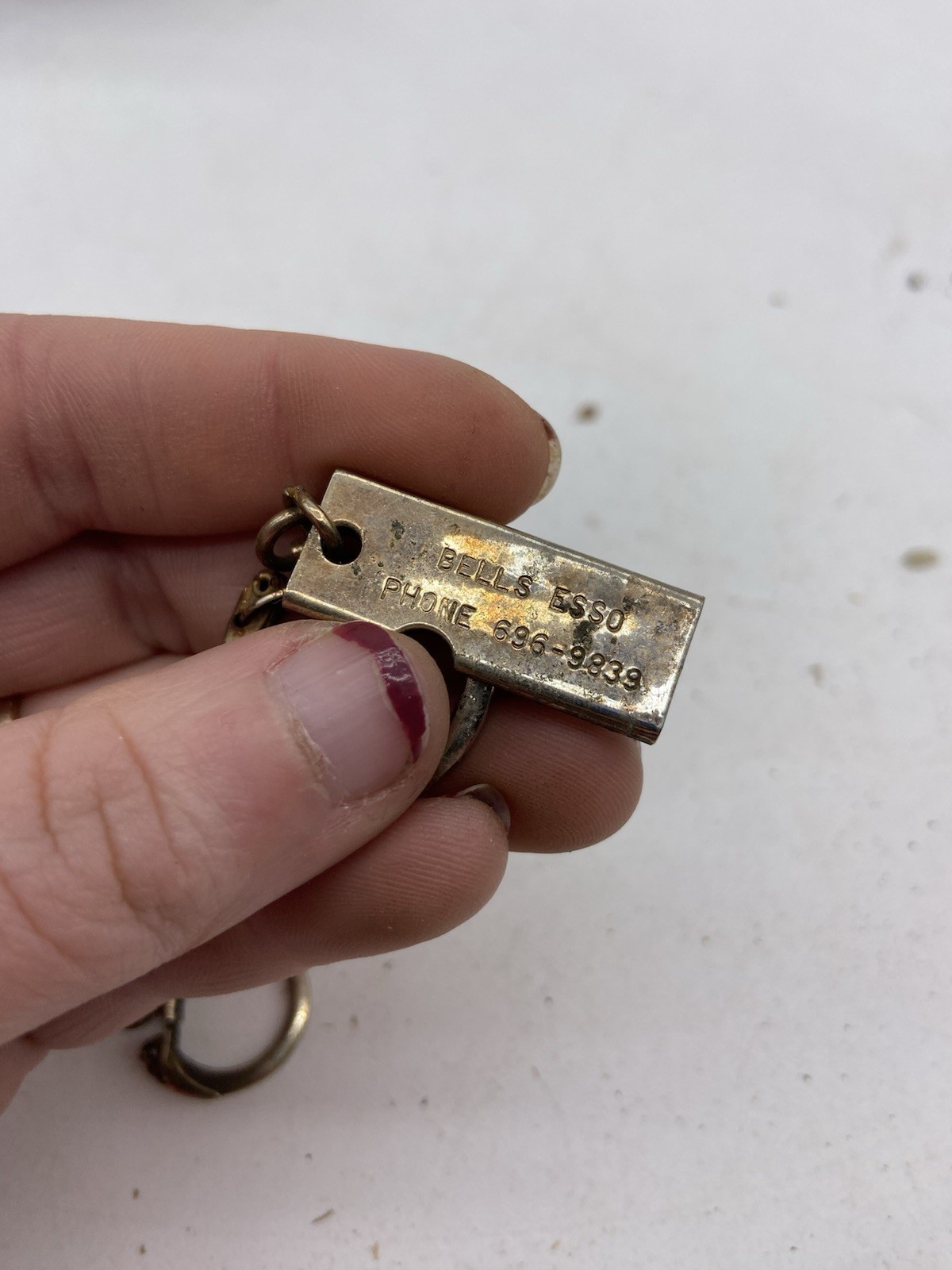 vintage bell esso detachable keychain