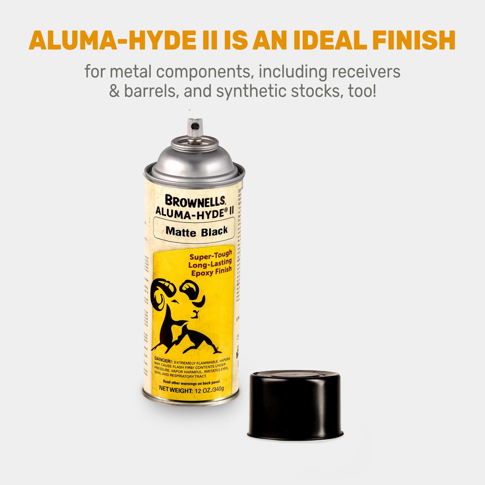 Brownells Aluma-Hyde 2 Epoxy Based Firearms Finish Aerosol Can Matte Black