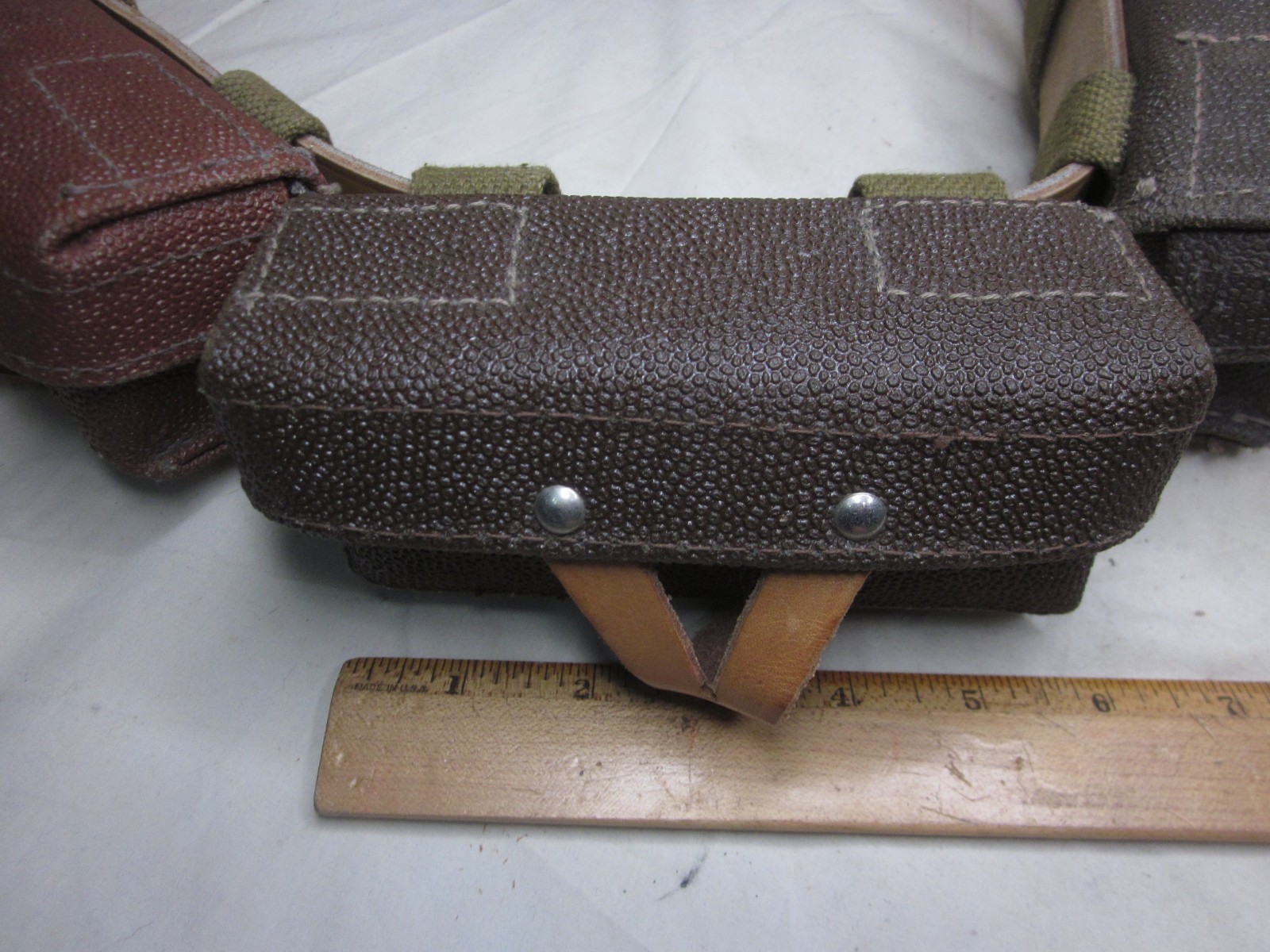 vintage T2 4 pouch bag ammo munition tactical leather military bandolier belt