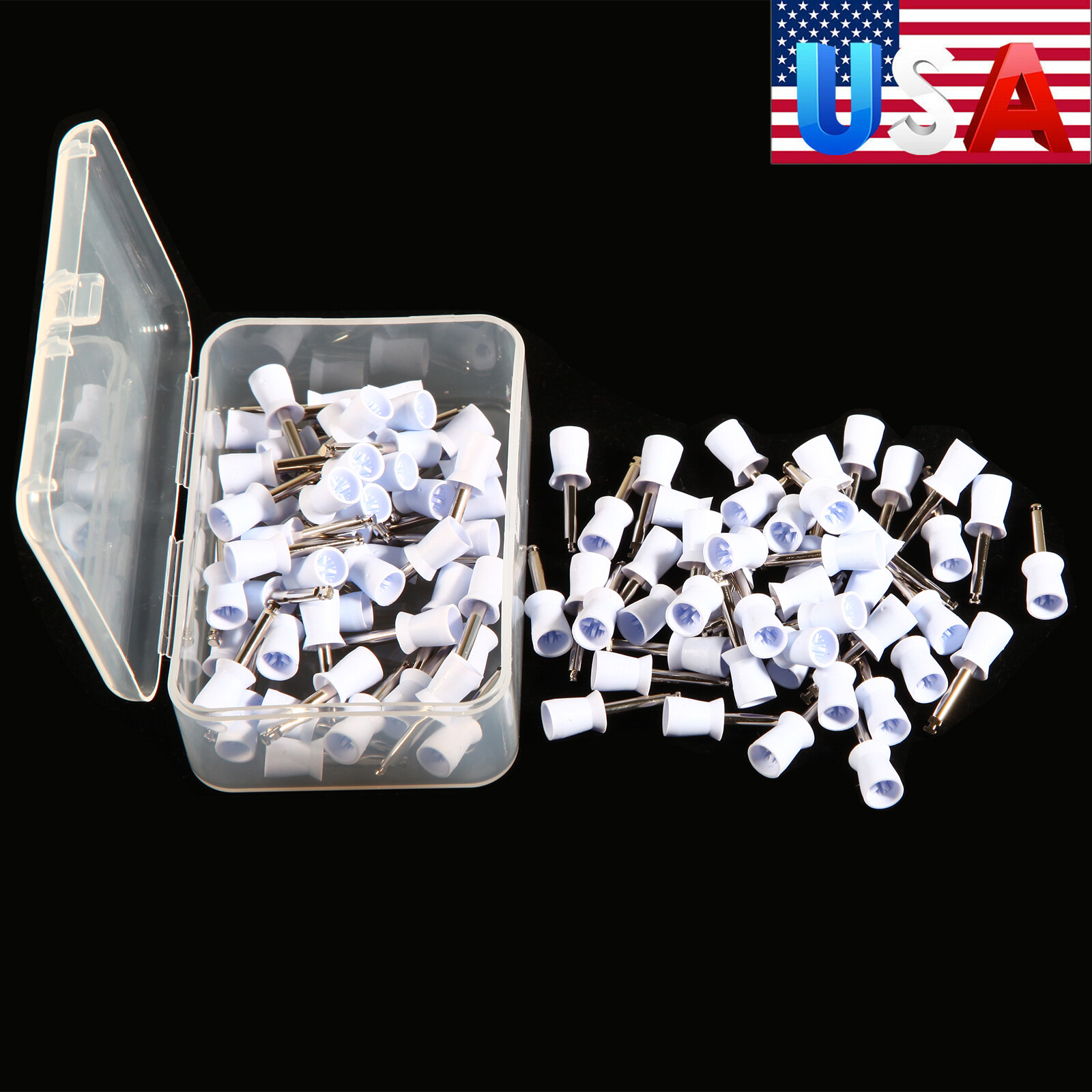 100pcs Dental Polishing Polish Cups Prophy Cup Latch Type Brush Rubber SJ