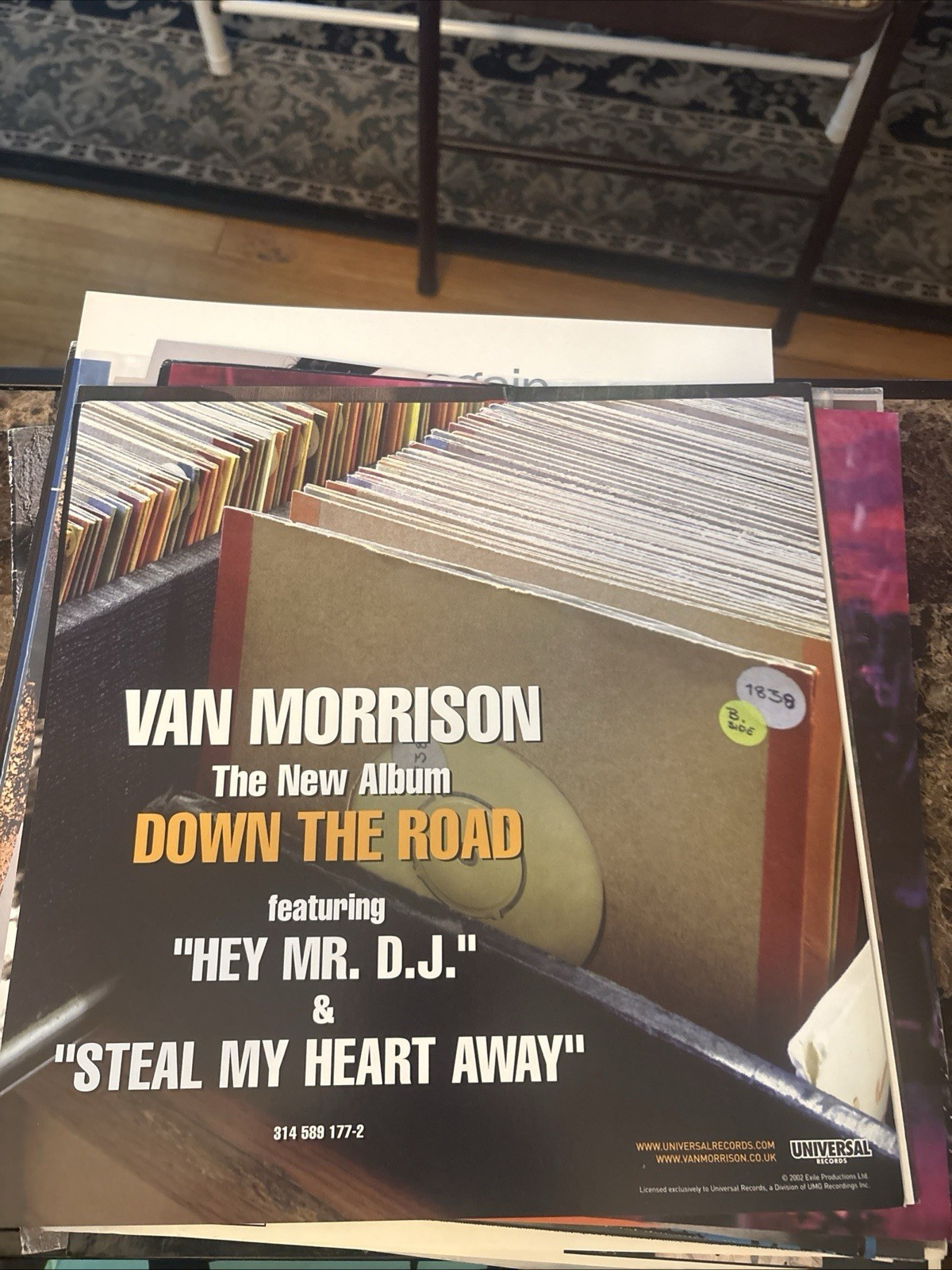 Van Morrison 2002 Down the Road promotional Poster/Flat Flawless New Old Stock