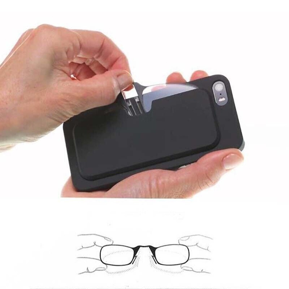 2PCS Anti-fatigue Ultra Thin Reading Glasses Nose Clip Optics Presbyopic+2.0+2.5