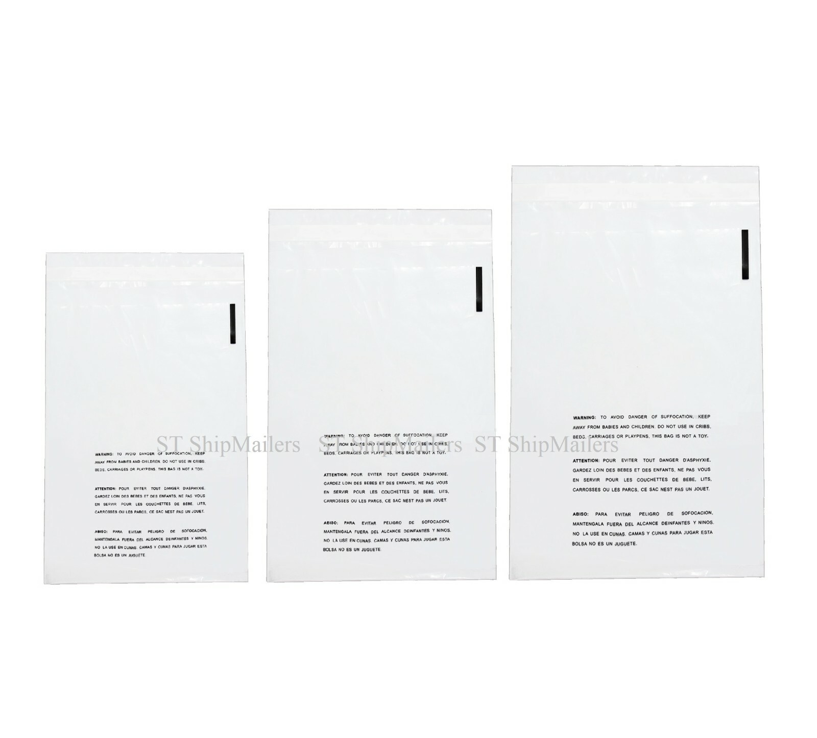 Clear Bags Suffocation Warning Self Seal Merchandise Bag 1.5 Mil -ST ShipMailers