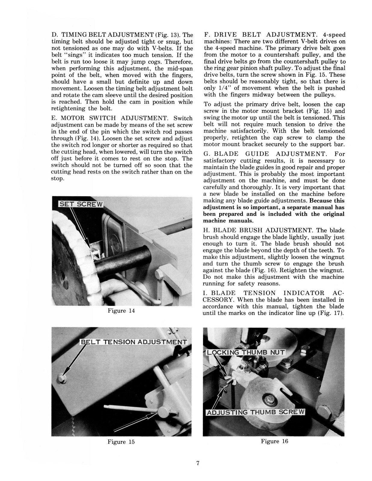 W.F. Wells Horizontal Bandsaw L-9 Operator, Maint, & Parts LIst Manual #1828
