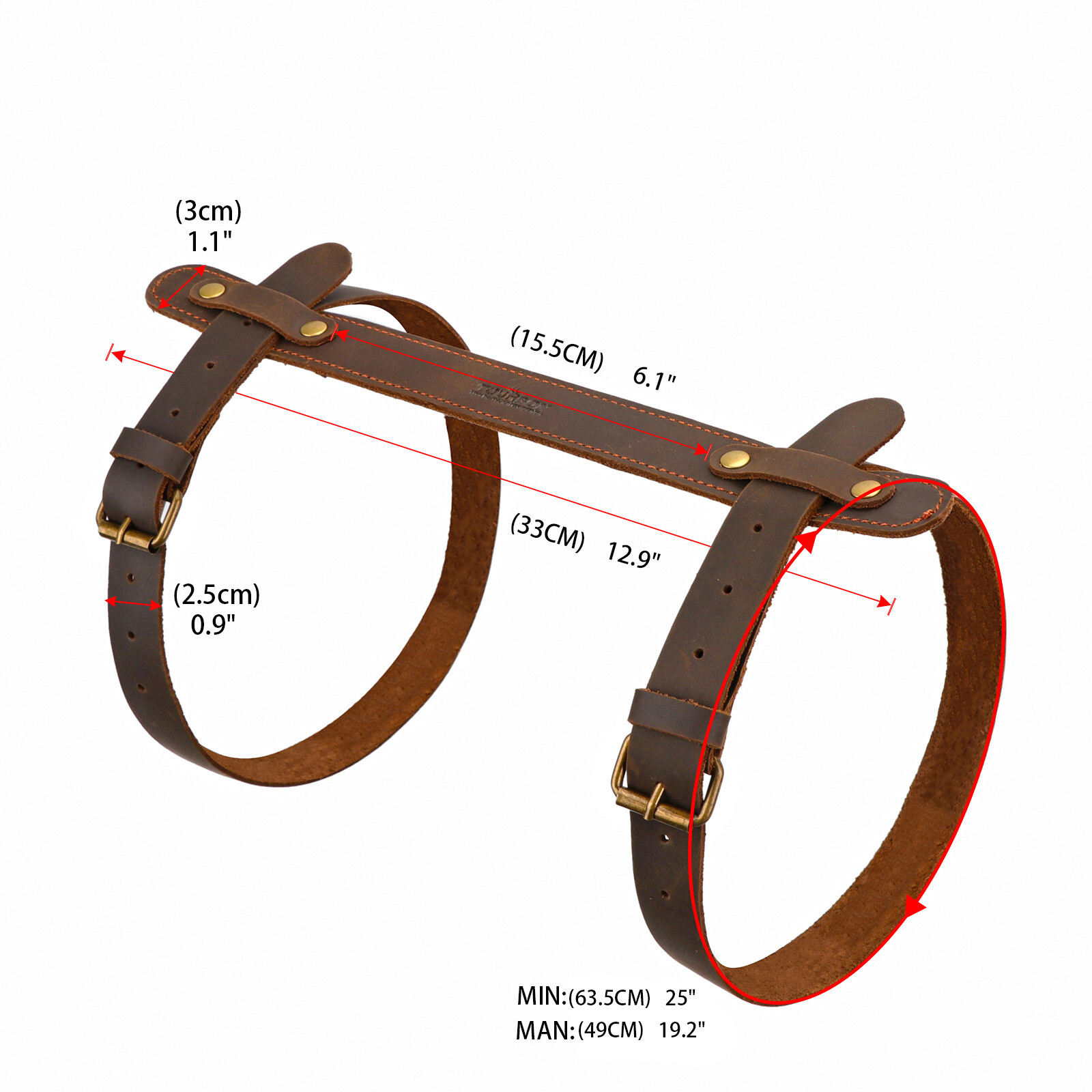 Tourbon Leather Picnic Blanket Carry Handle Camp/Trip Motorcycle Bedroll Strap🔥