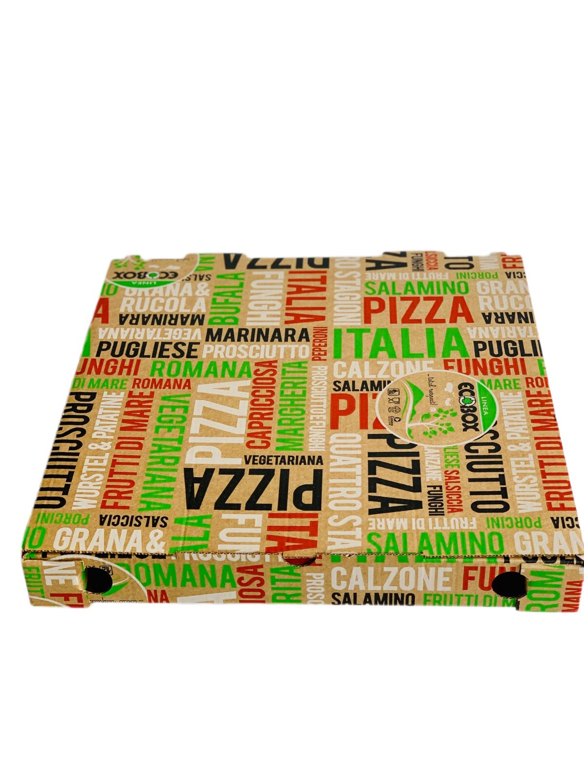 Pizza Boxes (ECO BOX) Made in Italy - Size 13"x 13"x 1".5/8 Pack of 75