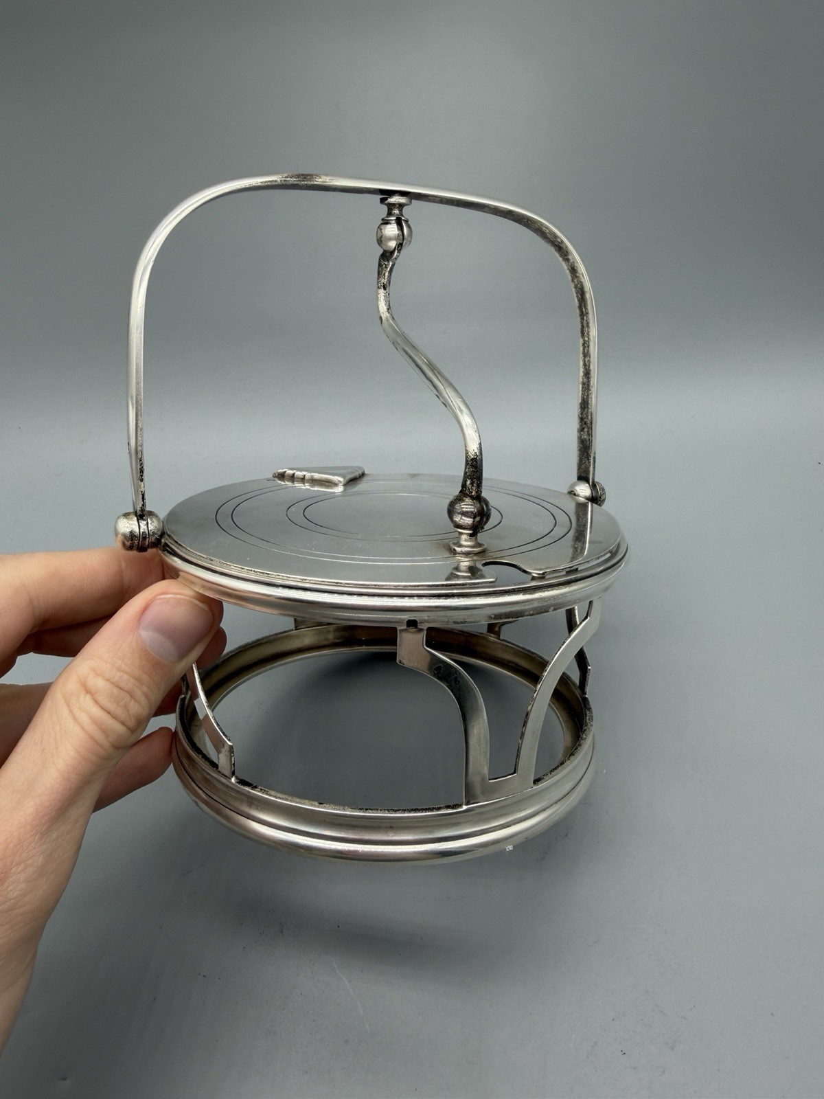 French Boulenger Art Deco Sterling Silver Cheese Serving Dish, 510 grams