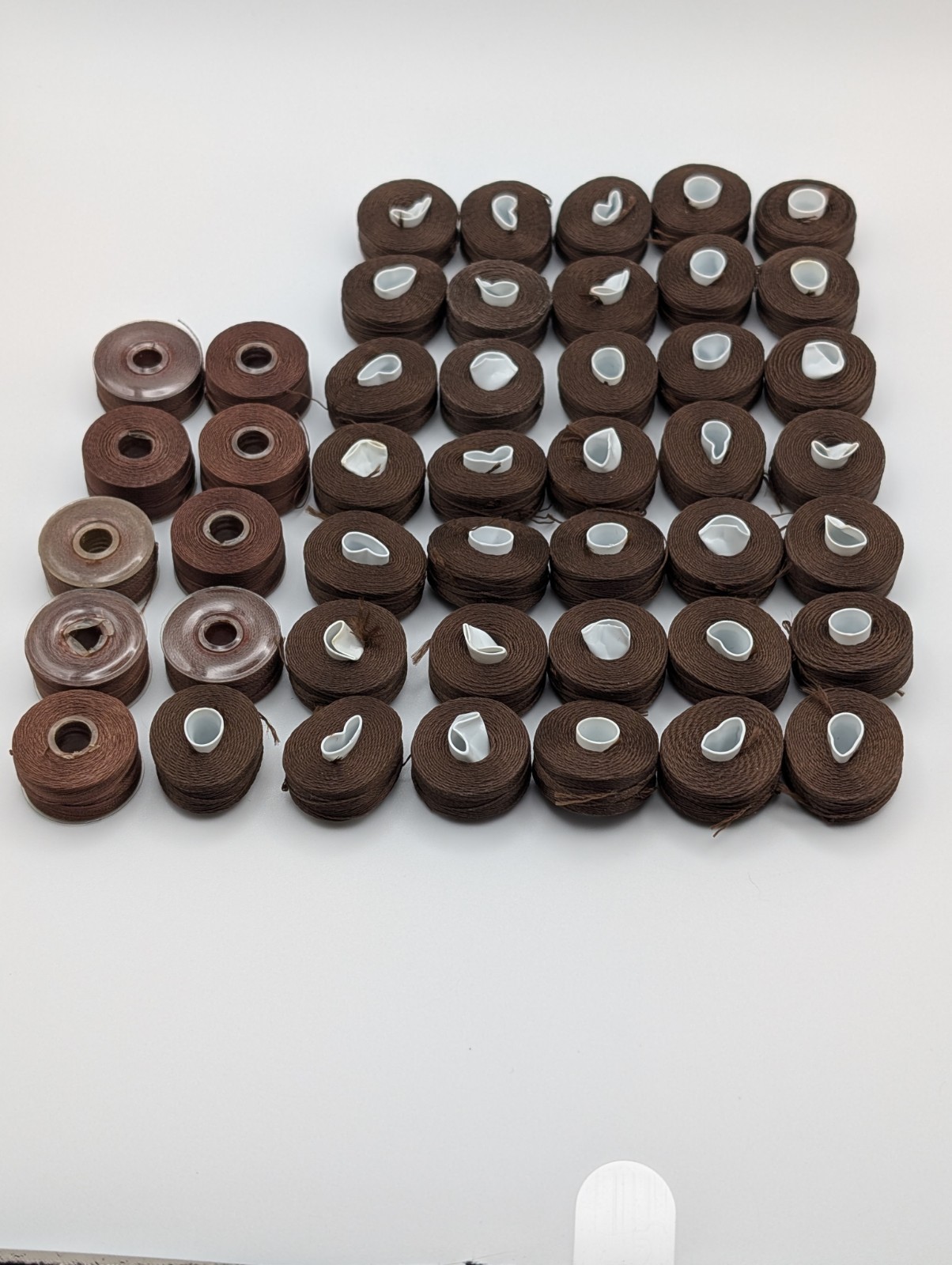 Vintage Brown Nylon Beading Thread Bobbins Like C-Lon Size D Approx. Lot Of 45