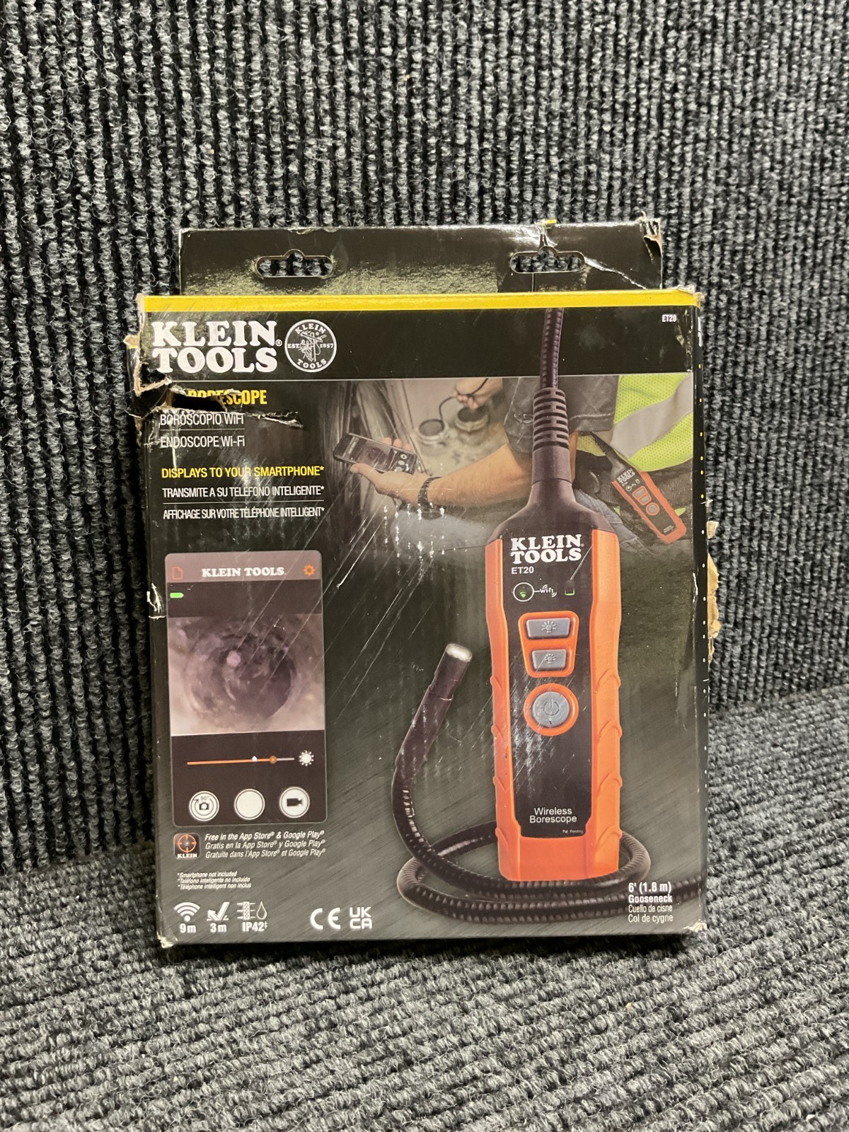 Klein Tools ET20 Wi-Fi Borescope 9mm 6ft Armored Multi