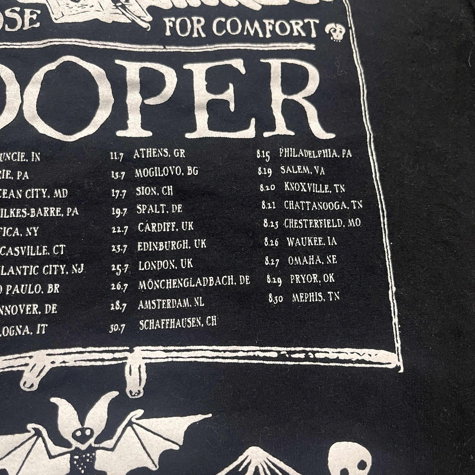 Alice Cooper 2025 Concert Tour Shirt Size Medium For Deeds Against Humanity
