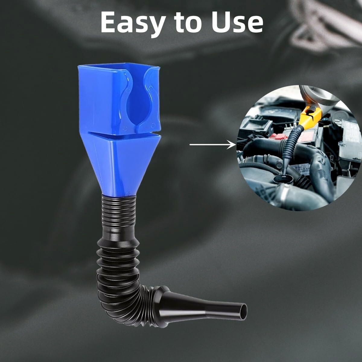 Flexible Snap Funnel "ONE HAND ONLY" Adapter Spill Free Oil Gas Coolant Filling
