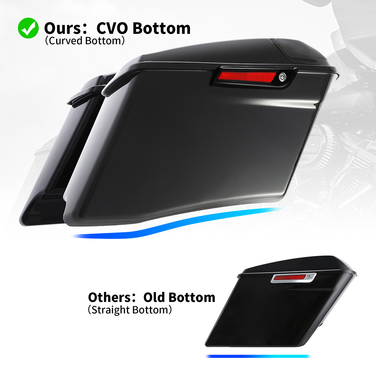 Black 4" Extended Hard Saddlebags Fit For Harley CVO Street Road Glide 2014-2024