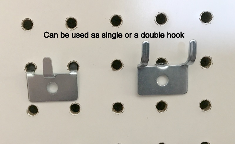 (100 PACK) Picture Clock Notch Utility 'J' Peg Hook. For 1/8 to 1/4" Pegboard