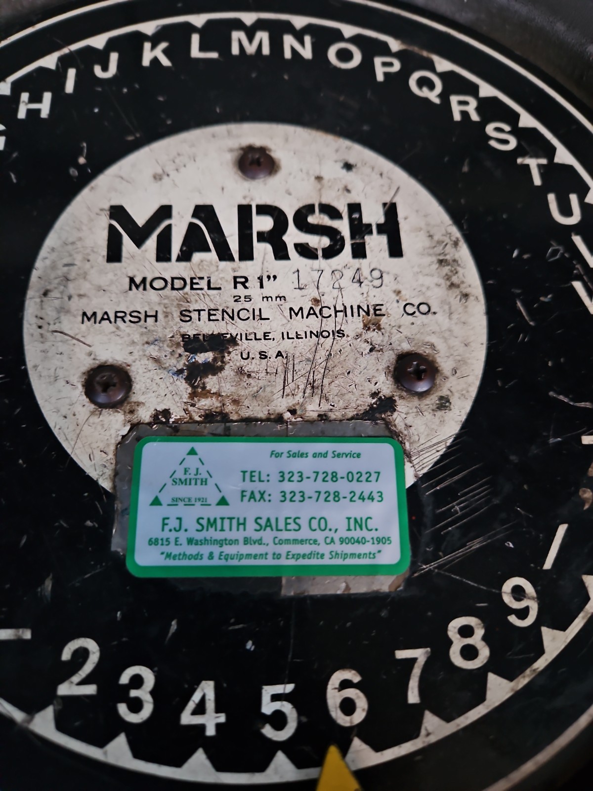MARSH MODEL R1 STENCIL MACHINE 1inch 25mm
