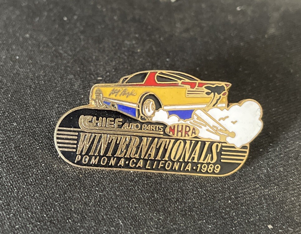TWO 1989 DRAG RACING WINTERNATIONALS & WINSTON FINALS PINS