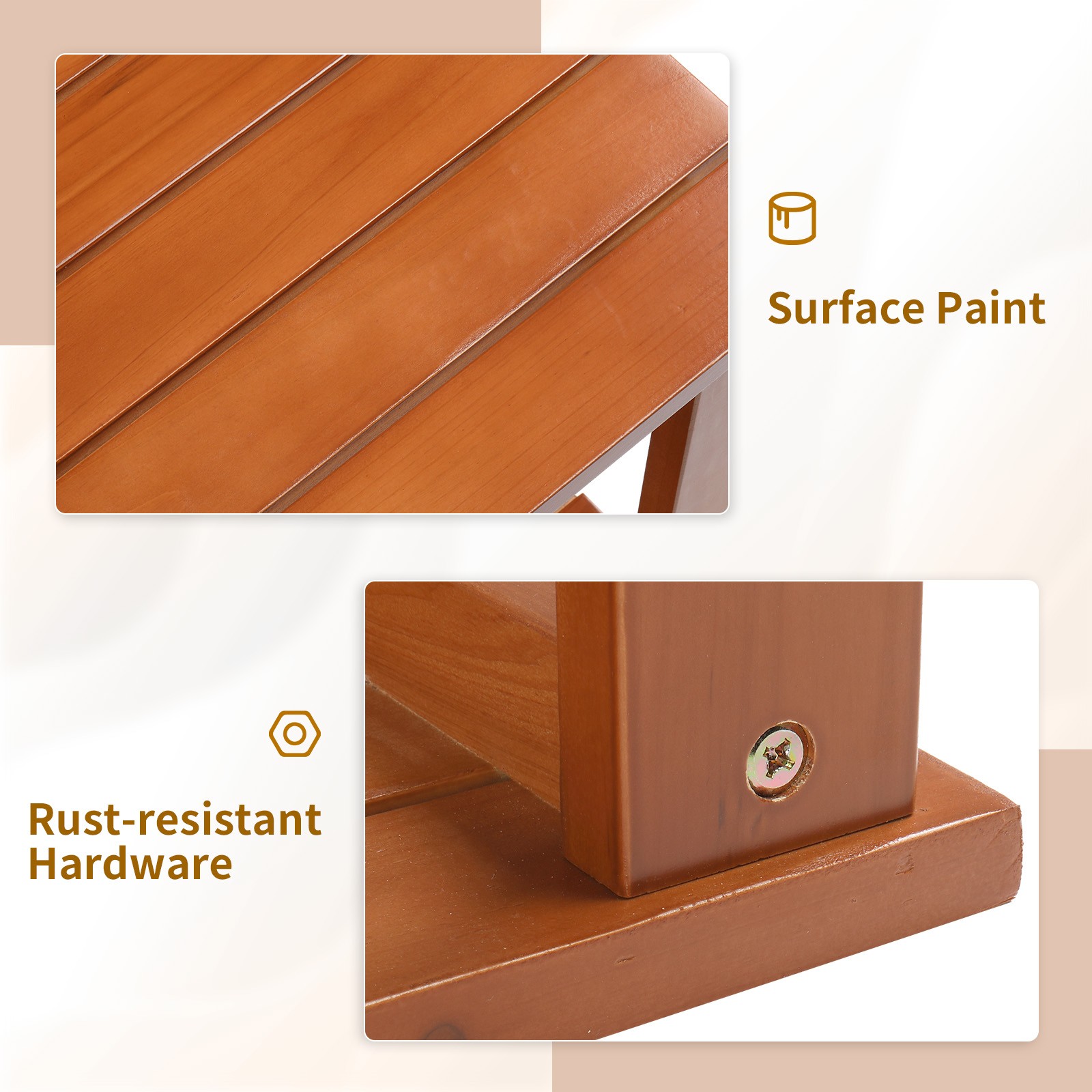 In/Outdoor 18" H Portable Wood Side Table Small Square Patio Weather Resistant