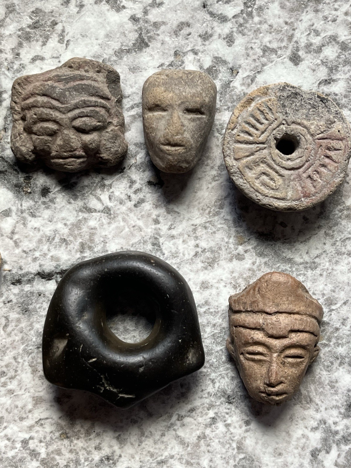 15 Teotihuacan Ancient Artifacts PreColumbian Pendant Figures Heads Beads Mayan