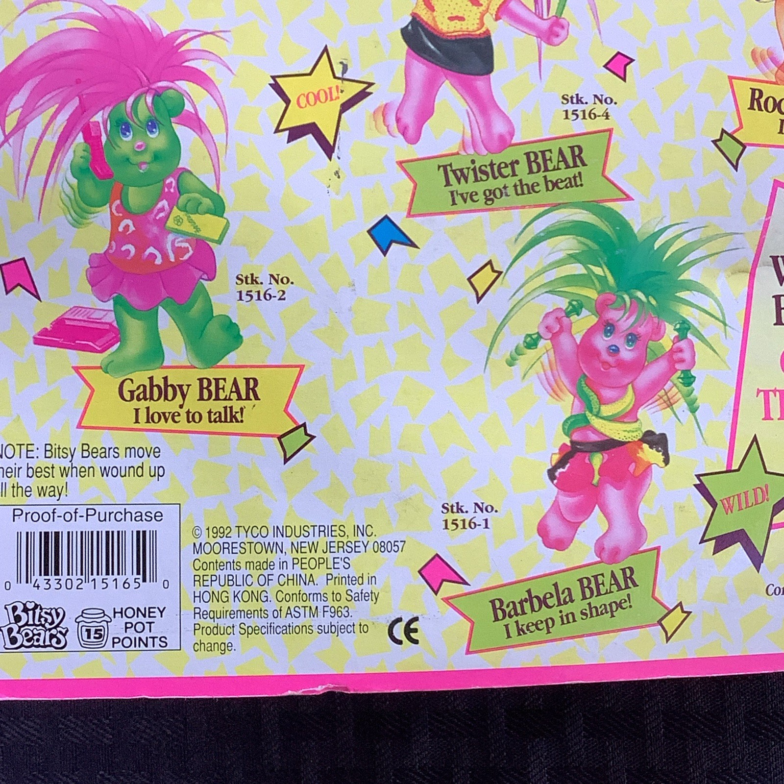 1992 Wild Bunch Wind Up Bitsy Bears - Tyco Industries New Sealed