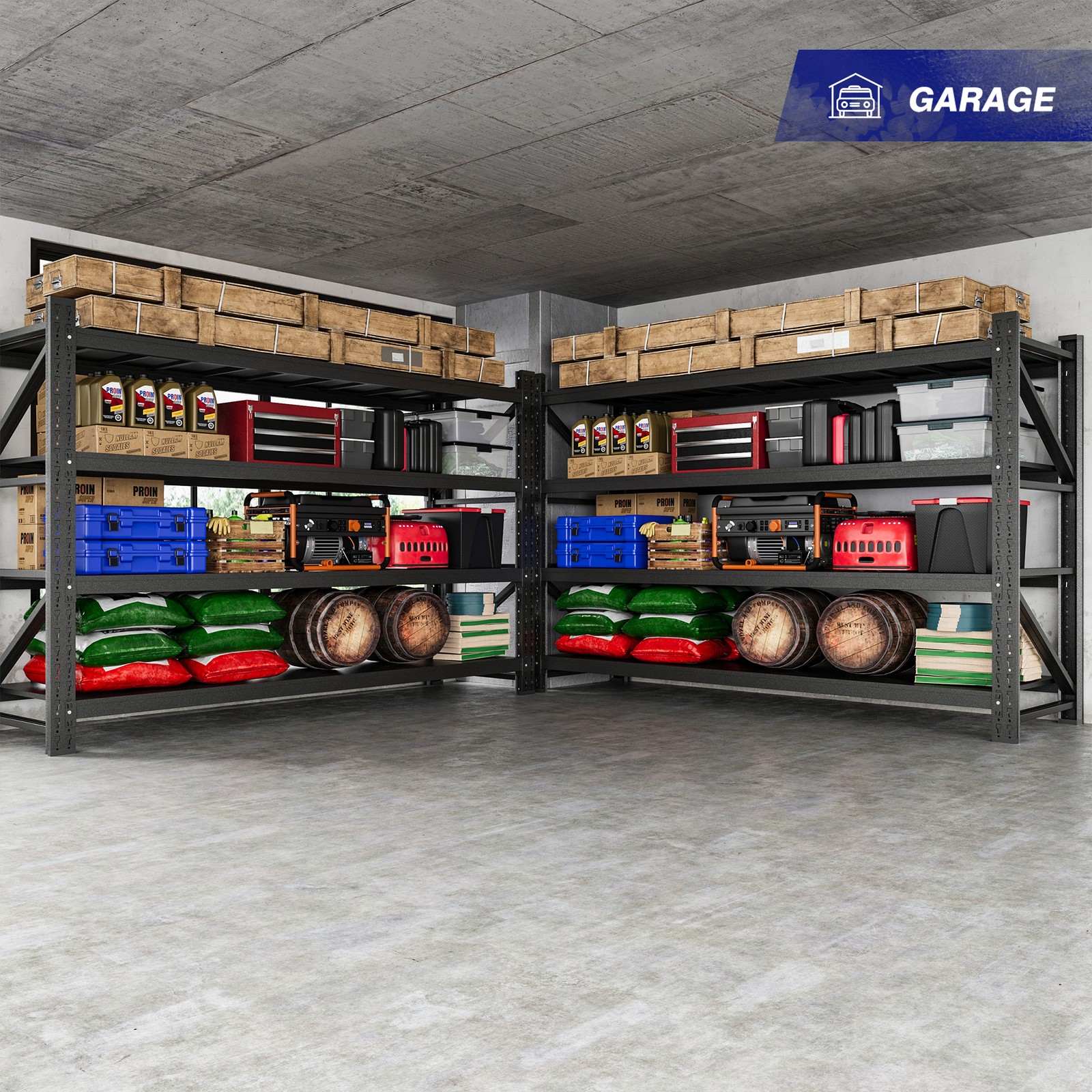 5000LBS Heavy Duty Garage Shelving Units, 60" W Metal Storage Rack for Home