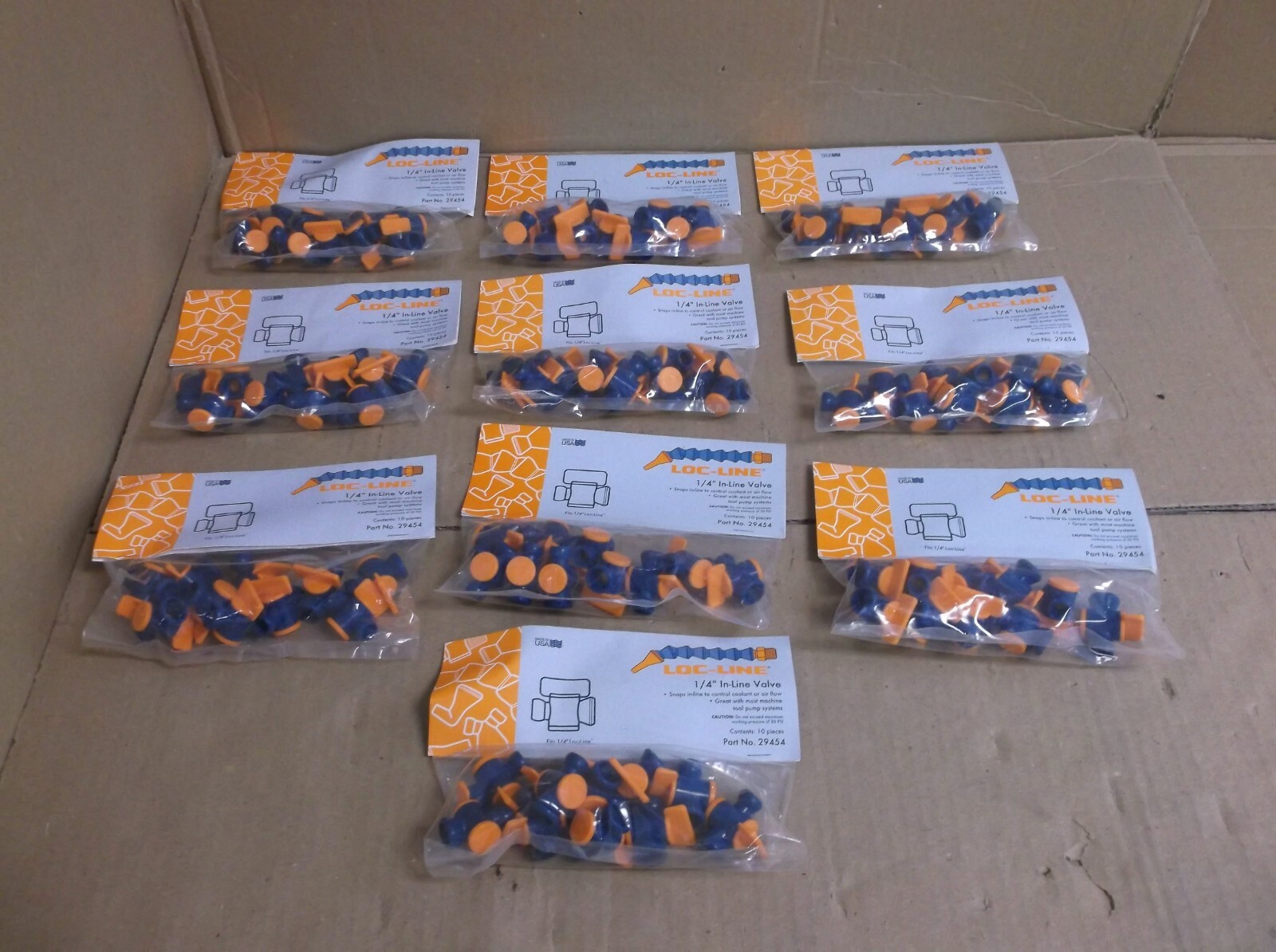 29454 LOC-LINE NEW In Box 1/4" In-Line Valve "LOT OF 10"