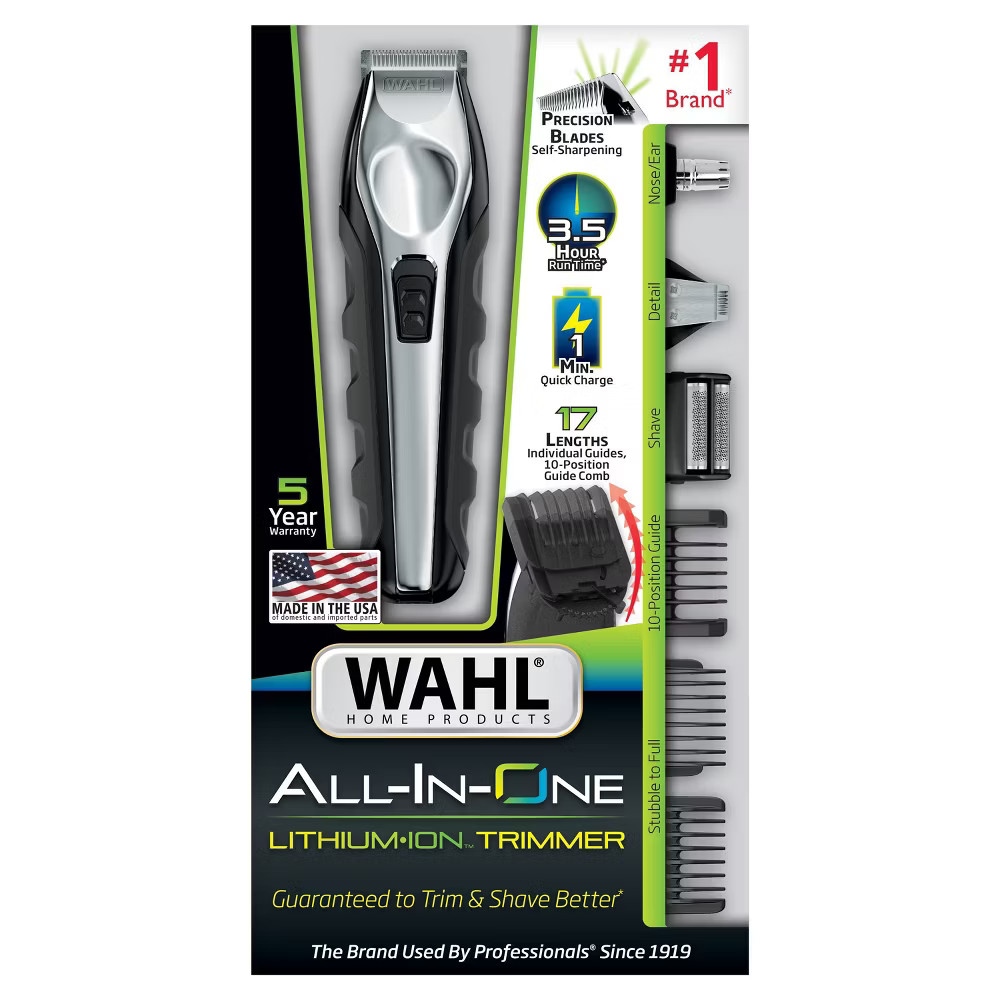 Wahl Lithium Ion Multi-Groomer Men's Beard, Facial & Total Body Groomer -